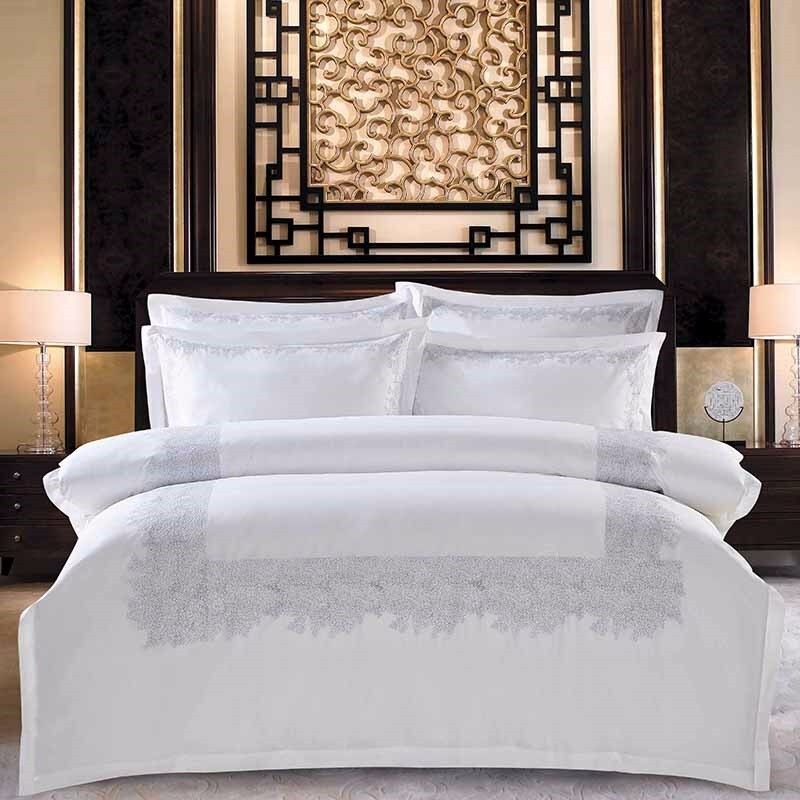 Hazel Hotel Stitch Egyptian Cotton Duvet Cover Set Duvet Cover Set - Venetto Design Queen / Flat Sheet / 4 Pieces Venettodesign.com