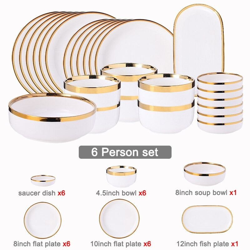 Legacy White Luxury Dinnerware Set Plate - Venetto Design 6 Person Set Venettodesign.com