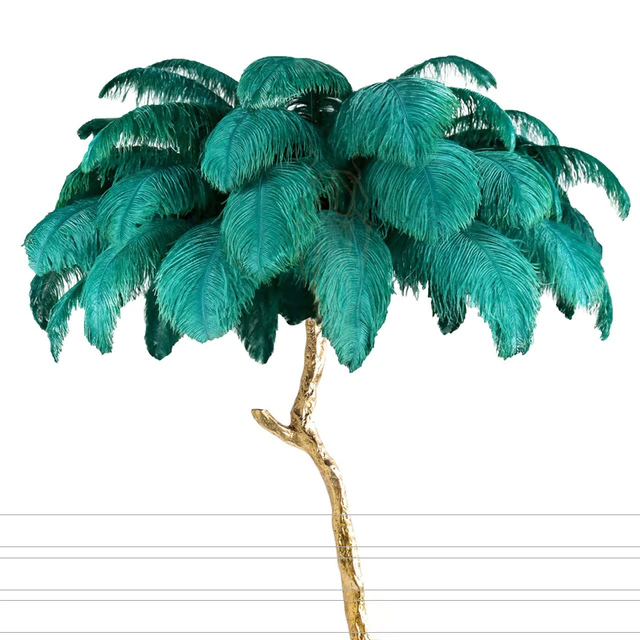 Palmera Luxury Feather Floor/Table Lamp Floor Lamp - Venetto Design Green / Table Lamp Venettodesign.com