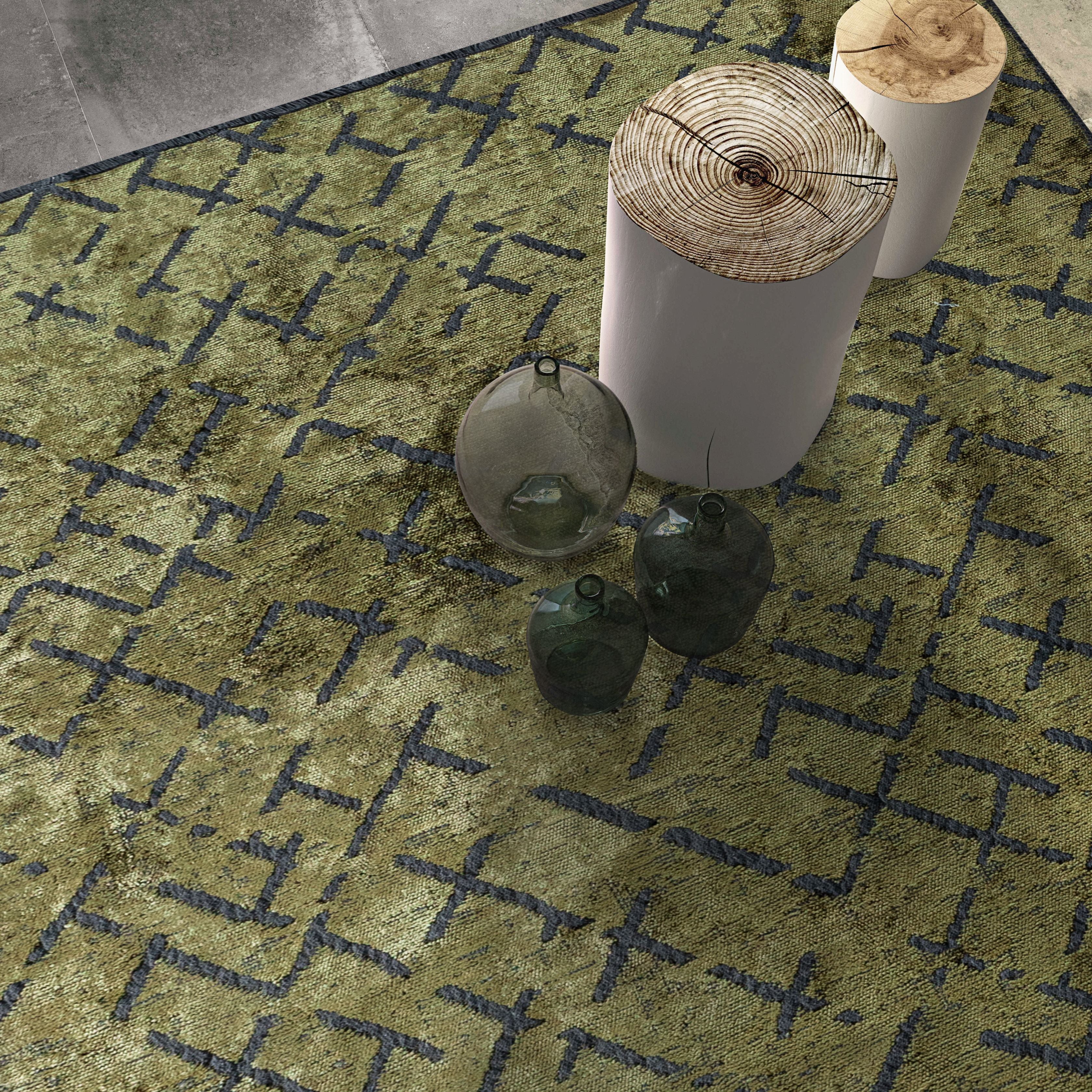 Mystique Green Rug Rugs - Venetto Design Venettodesign.com