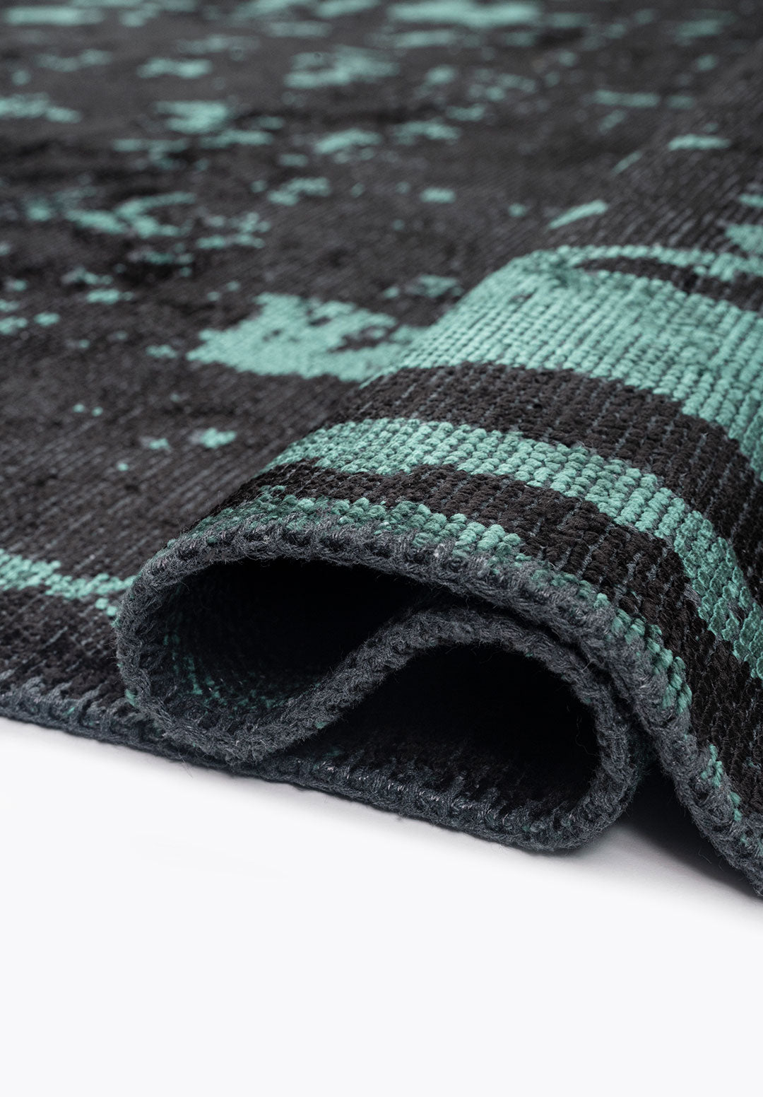 Verona Dark Green - Black Rug Rugs - Venetto Design Venettodesign.com