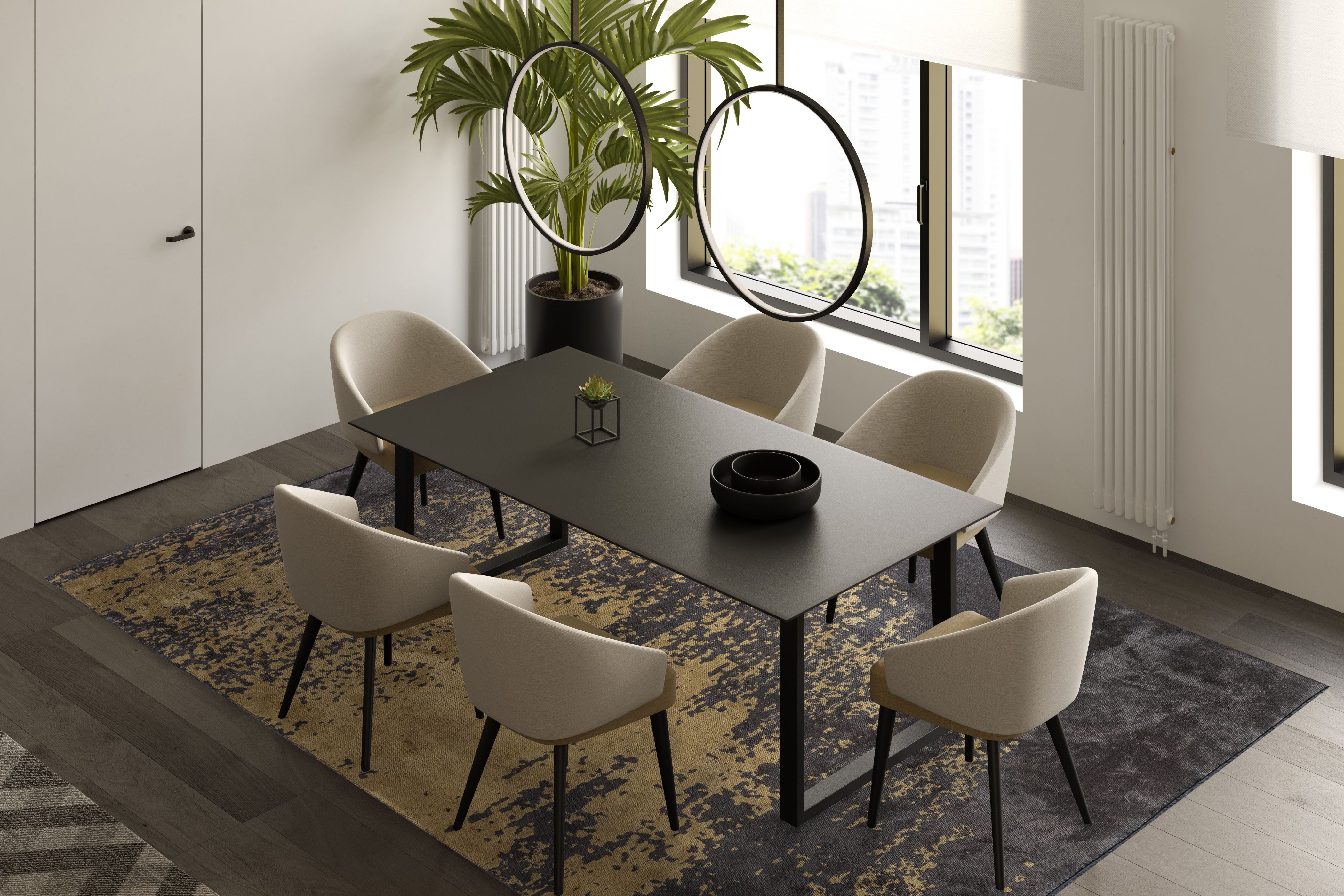 Milan Anthracite - Gold Rug Rugs - Venetto Design Venettodesign.com