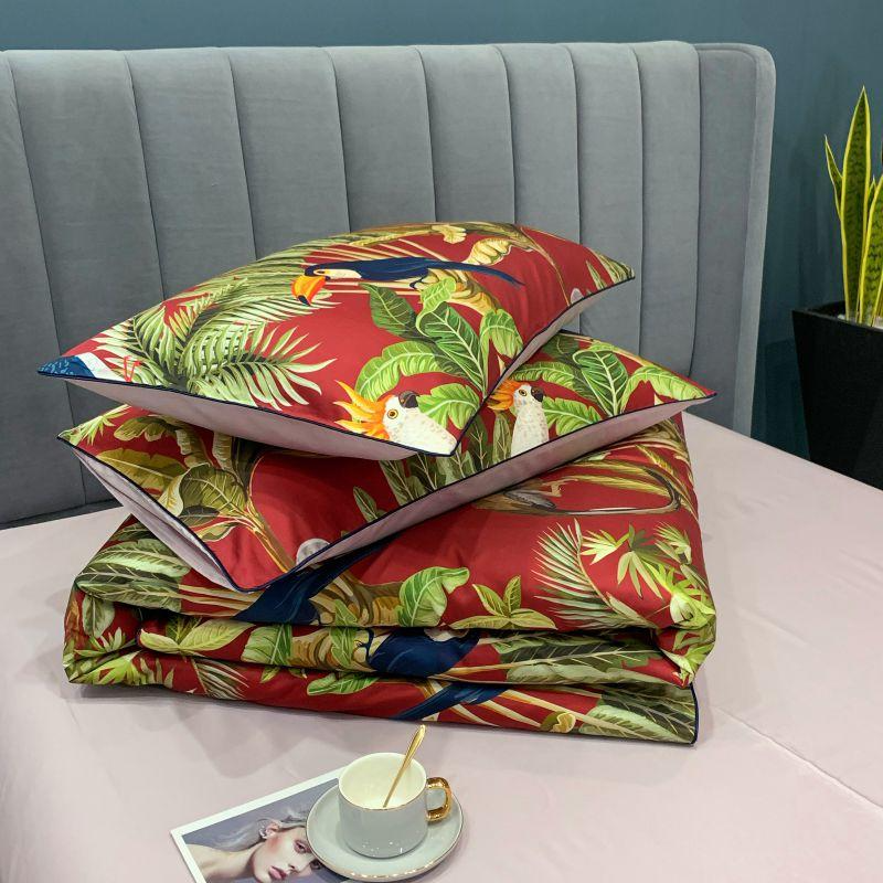 Kayla Botanical Egyptian Cotton Duvet Cover Set Duvet Cover Set - Venetto Design Venettodesign.com