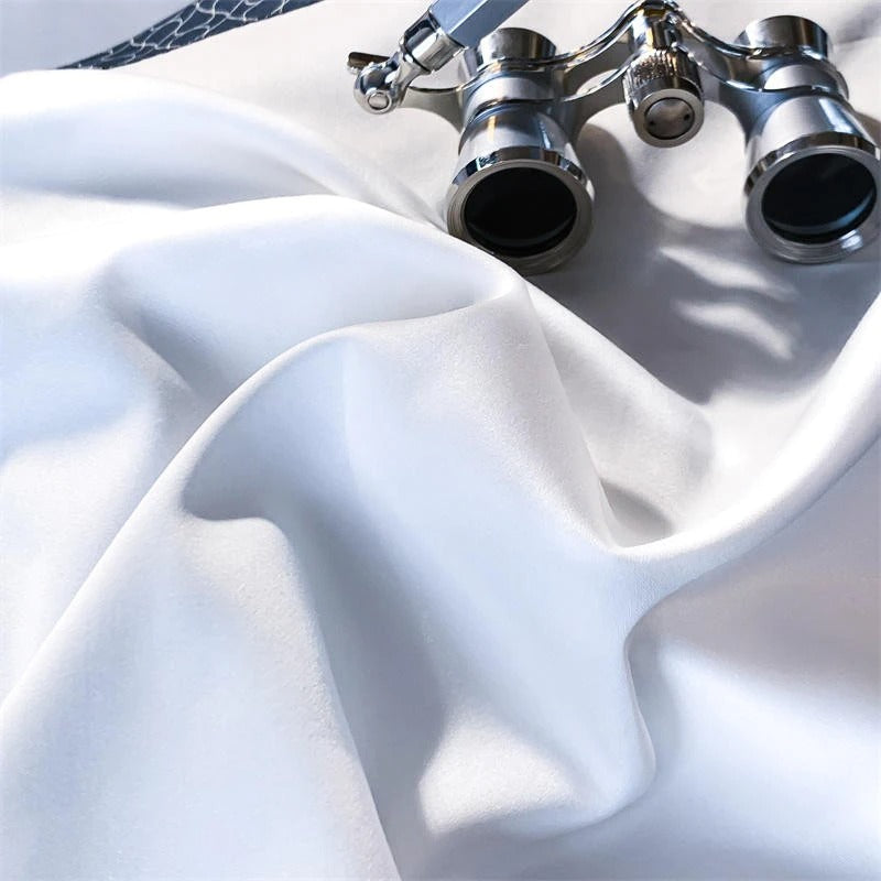 Sablier White Luxury Egyptian Cotton Duvet Cover Set Duvet Cover Set - Venetto Design Venettodesign.com