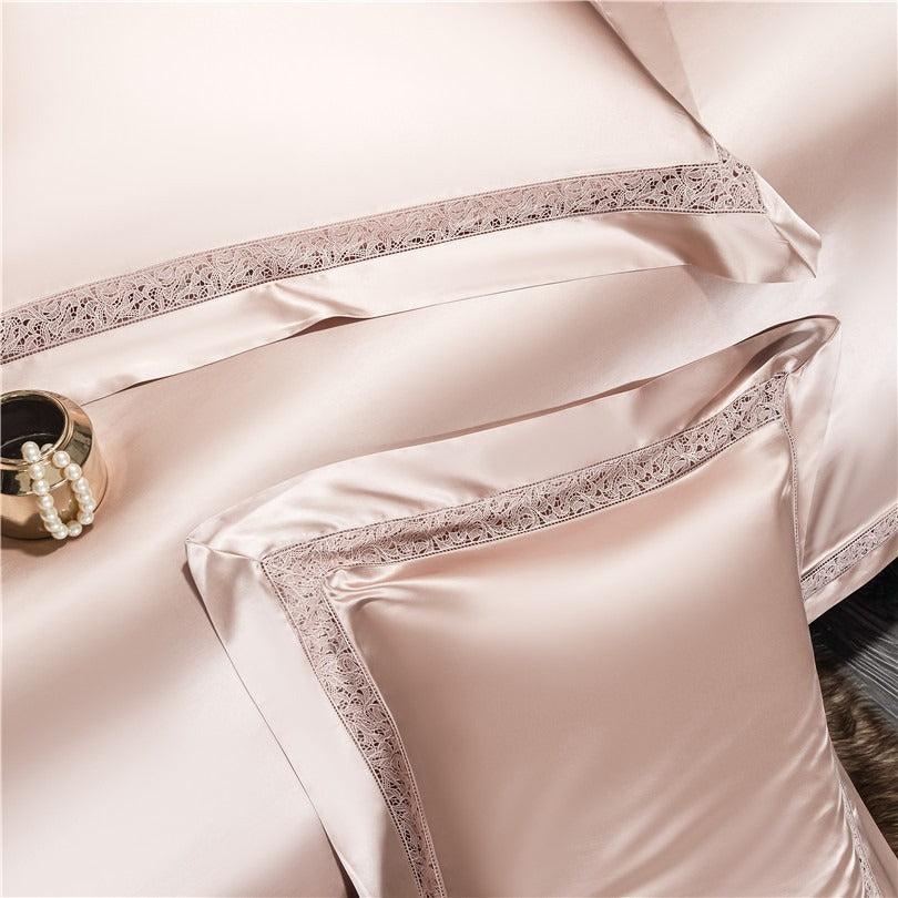 Willa Rose Gold Modern Satin Egyptian Cotton Bedding Set