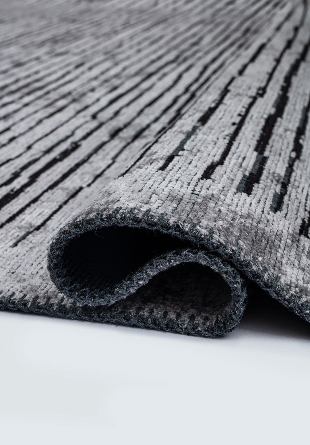 Stripe Black - Light Grey Rug Rugs - Venetto Design Venettodesign.com