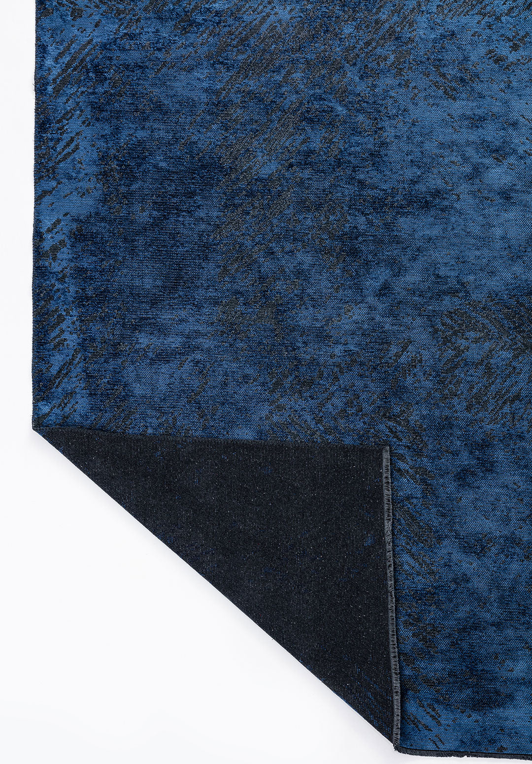Rustic Navy Blue - Matte Black Rug Rugs - Venetto Design Venettodesign.com