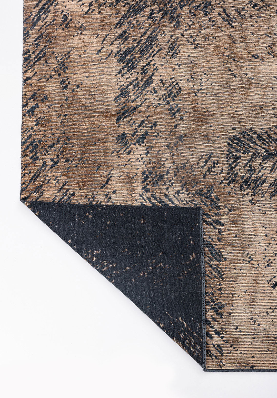 Rustic Dark Beige - Matte Black Rug Rugs - Venetto Design Venettodesign.com