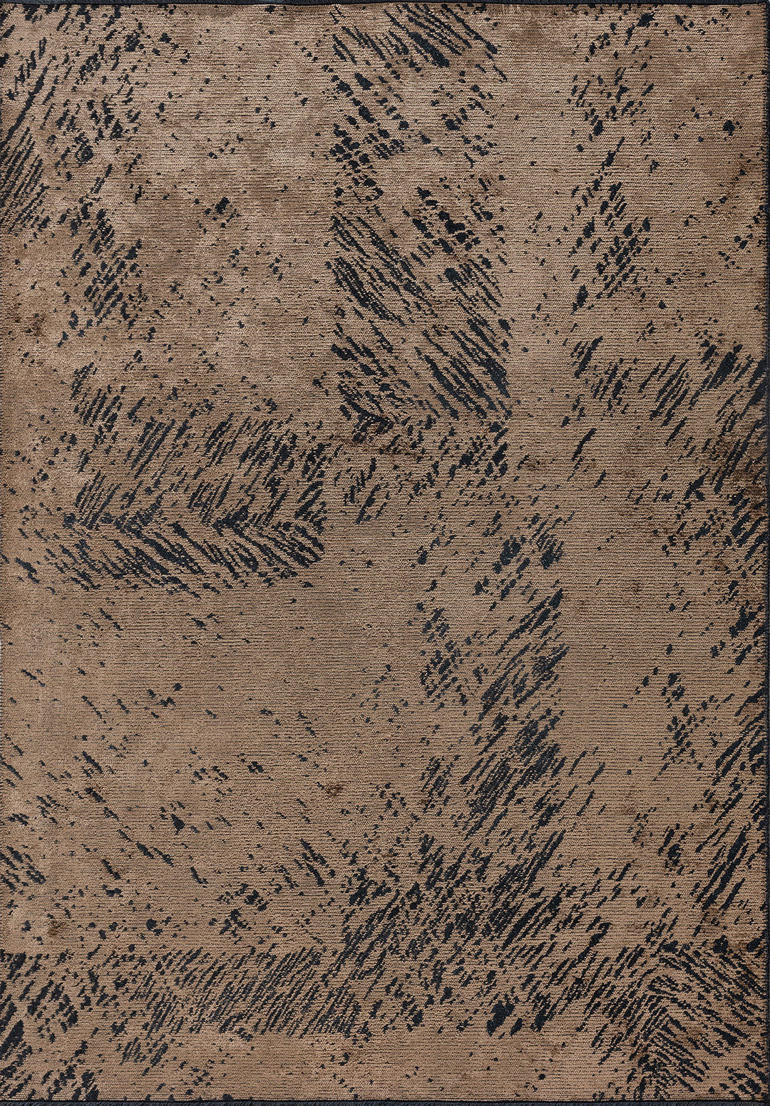 Rustic Dark Beige - Matte Black Rug Rugs - Venetto Design Venettodesign.com