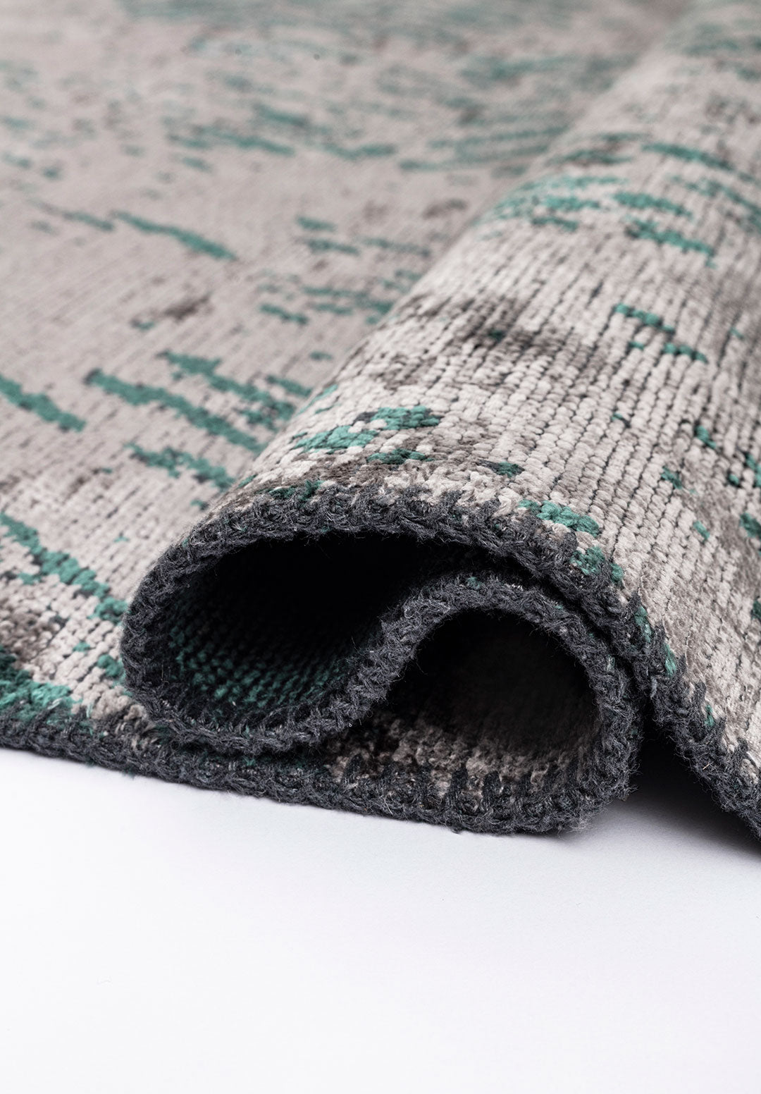Rustic Grey - Dark Green Rug Rugs - Venetto Design Venettodesign.com