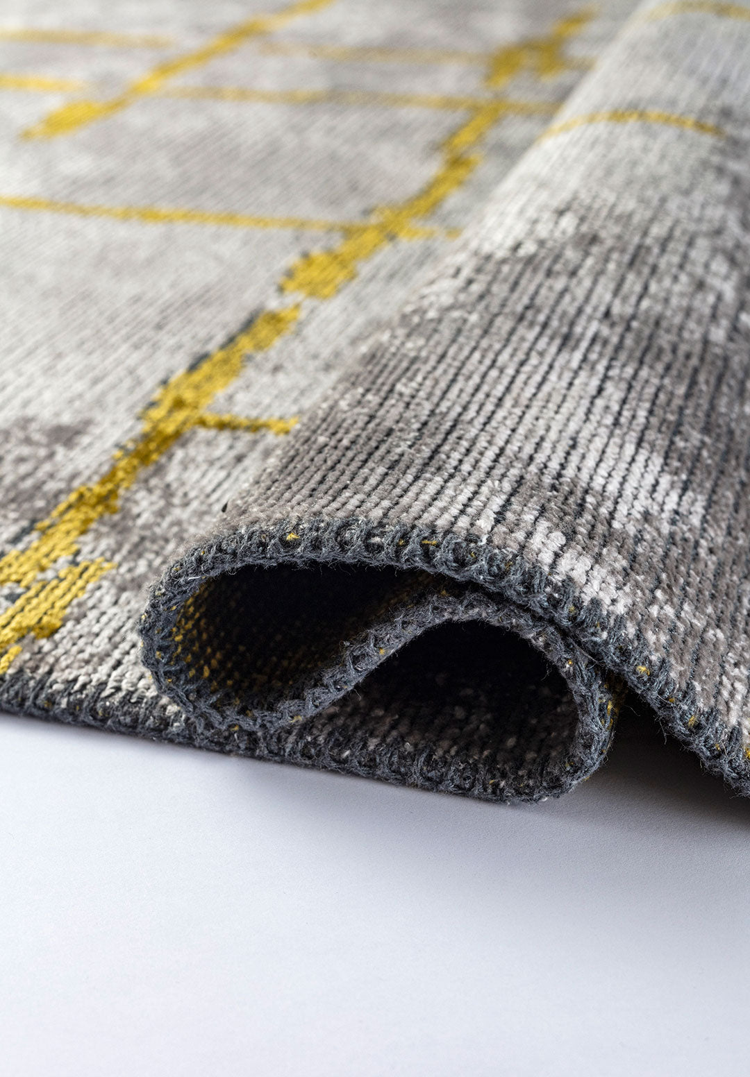 Mark Yellow - Light Grey Rug Rugs - Venetto Design Venettodesign.com