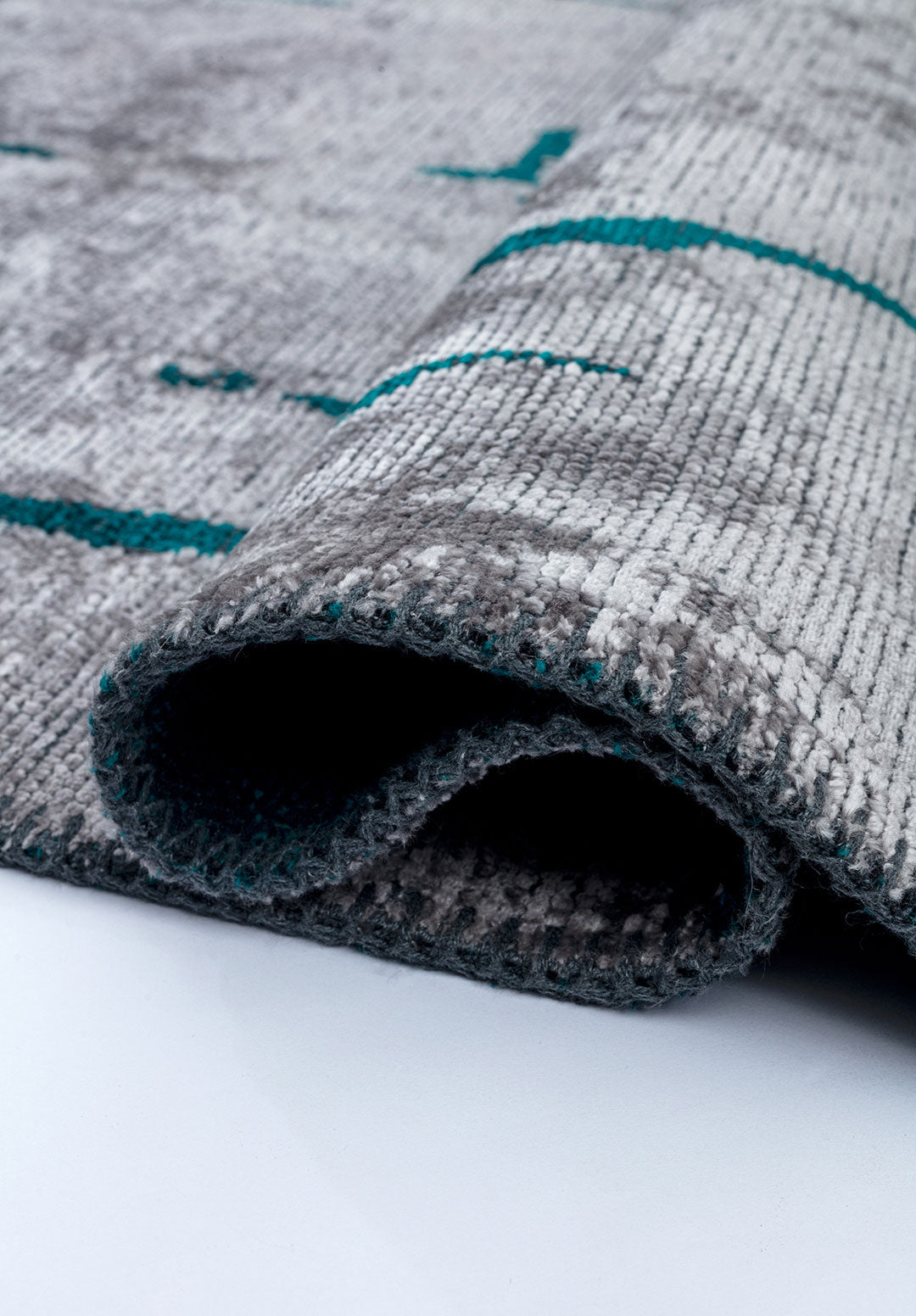 Mark Dark Turquoise - Light Grey Rug Rugs - Venetto Design Venettodesign.com