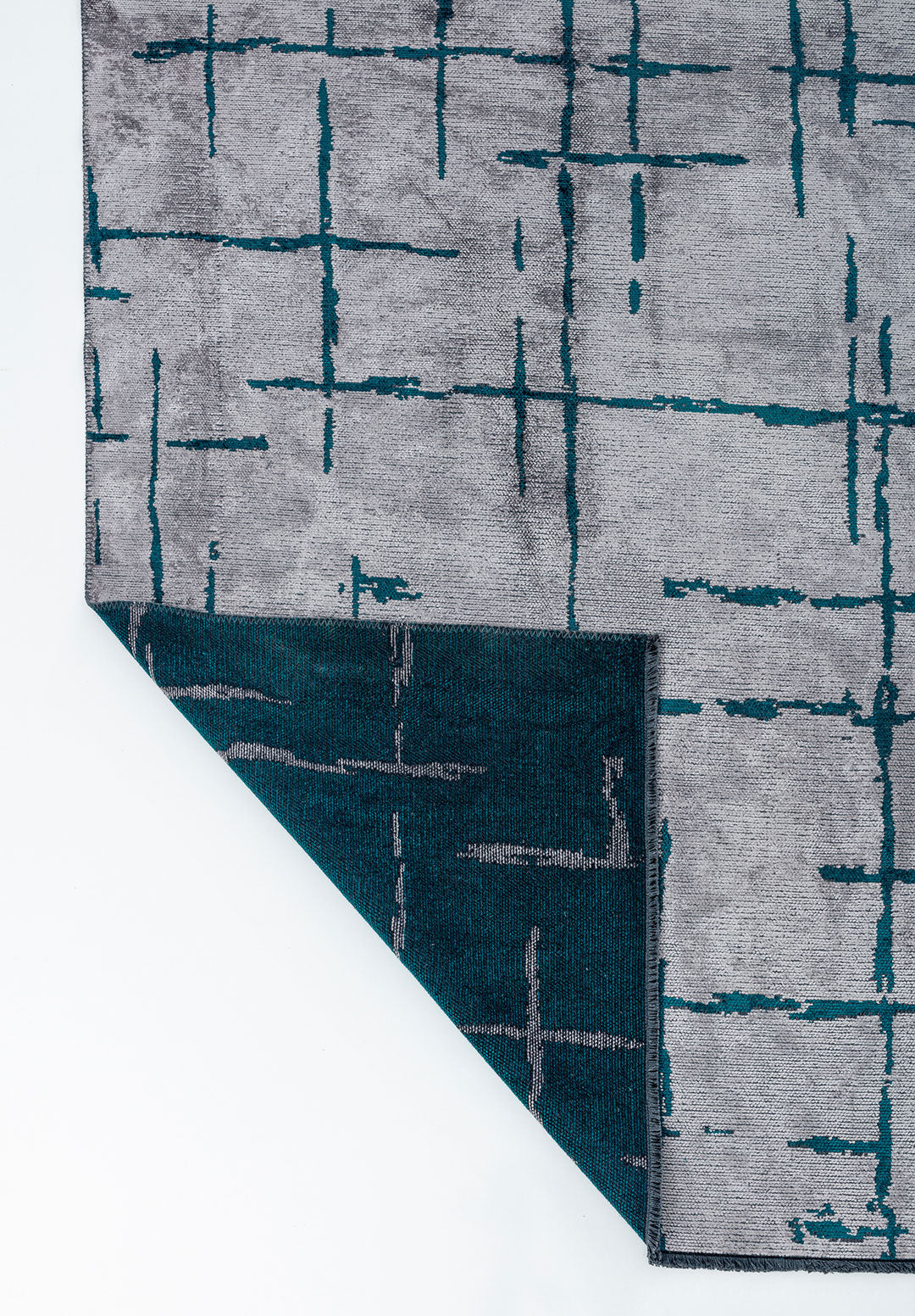 Mark Dark Turquoise - Light Grey Rug Rugs - Venetto Design Venettodesign.com