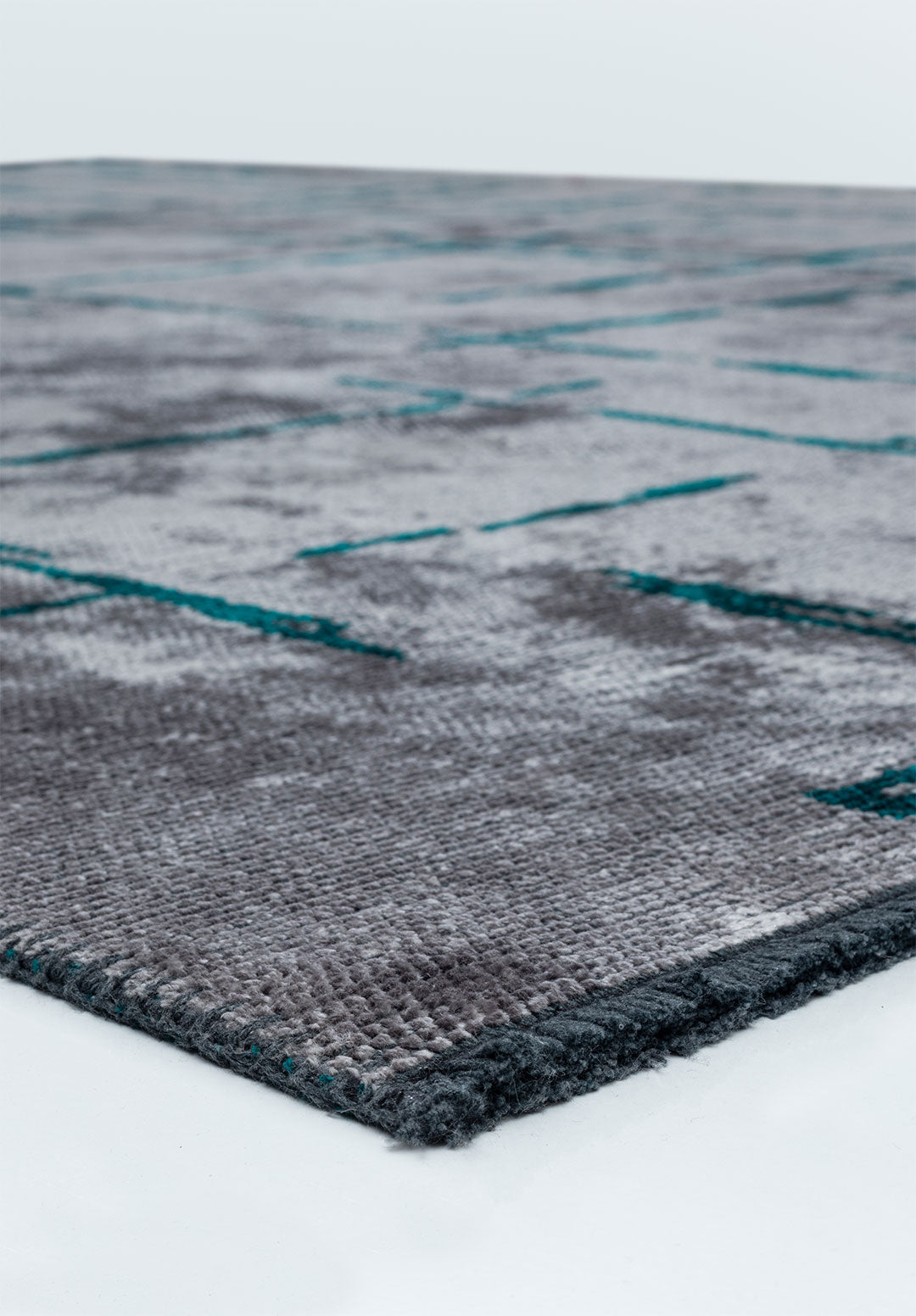 Mark Dark Turquoise - Light Grey Rug Rugs - Venetto Design Venettodesign.com