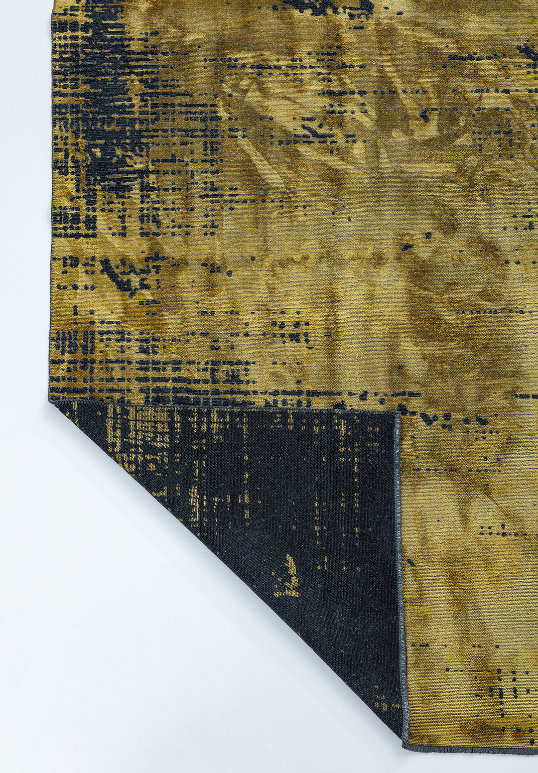 Space Yellow - Matte Black Rug Rugs - Venetto Design Venettodesign.com