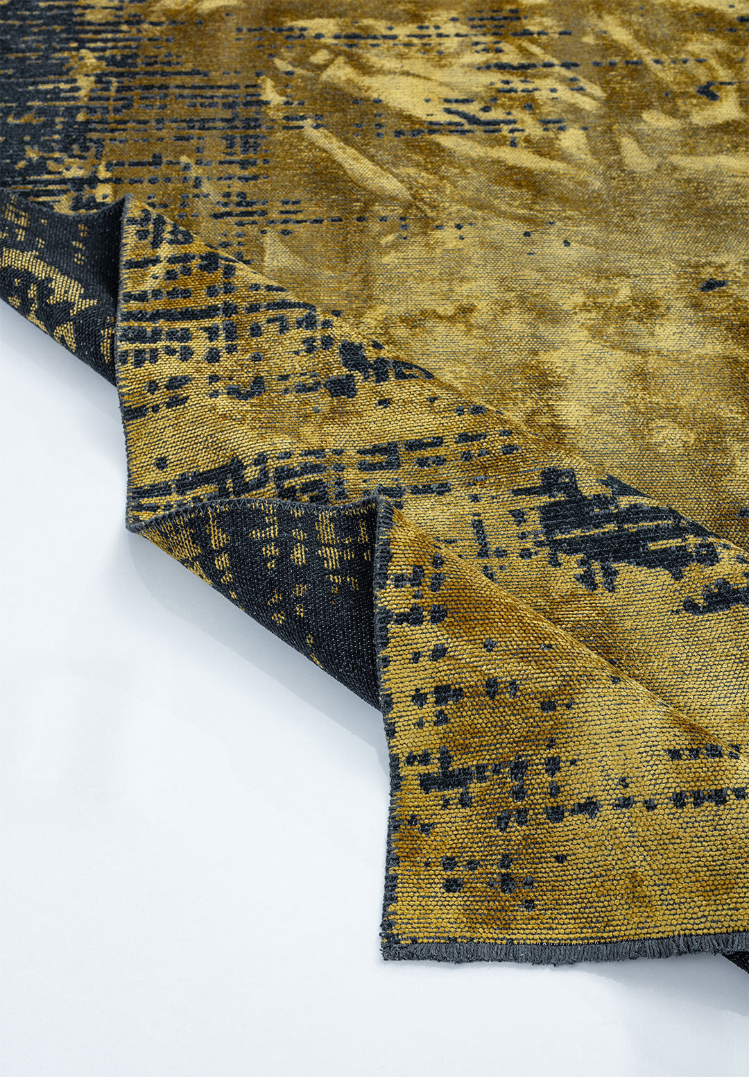 Space Yellow - Matte Black Rug Rugs - Venetto Design Venettodesign.com