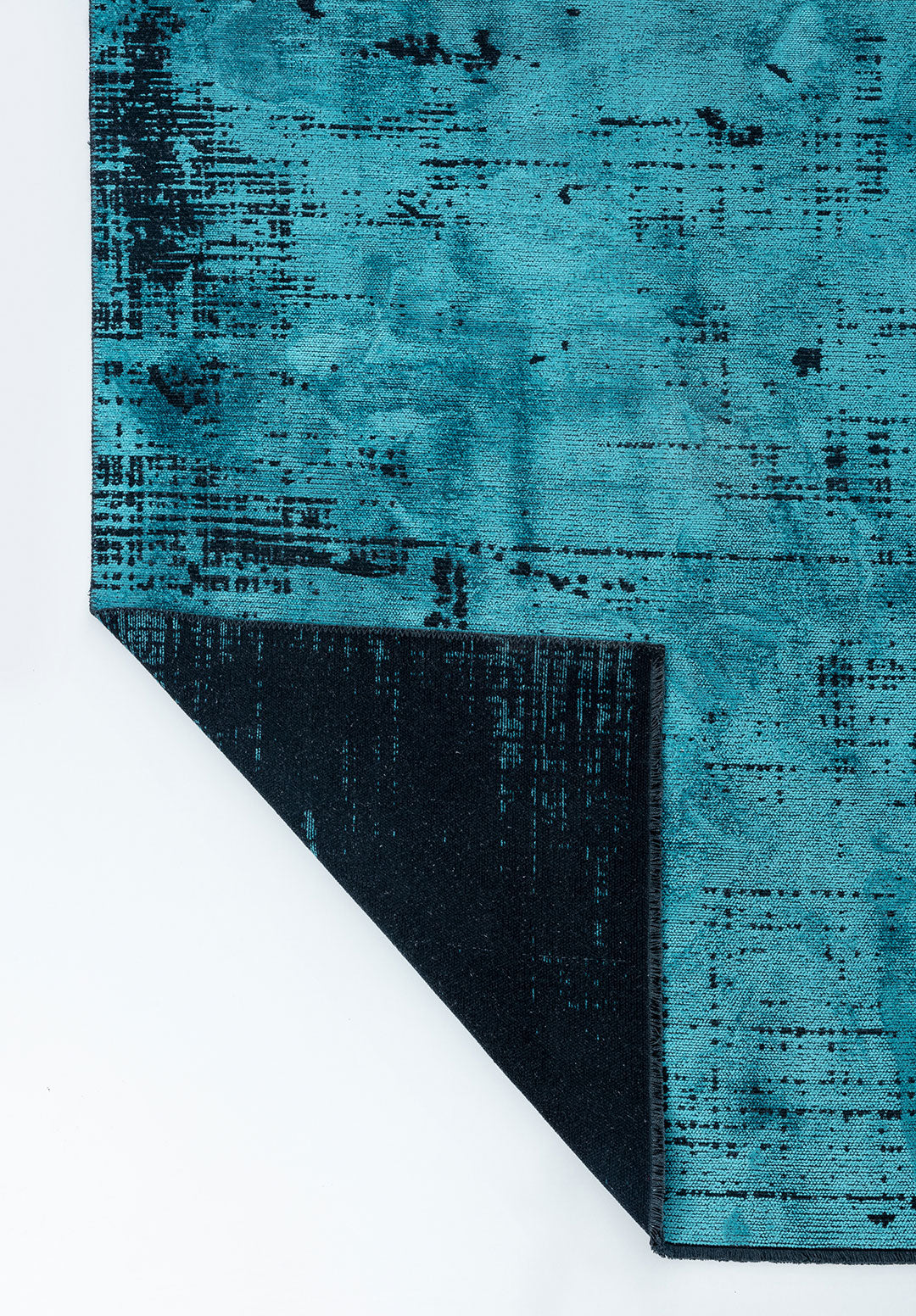 Space Turquoise - Matte Black Rug Rugs - Venetto Design Venettodesign.com