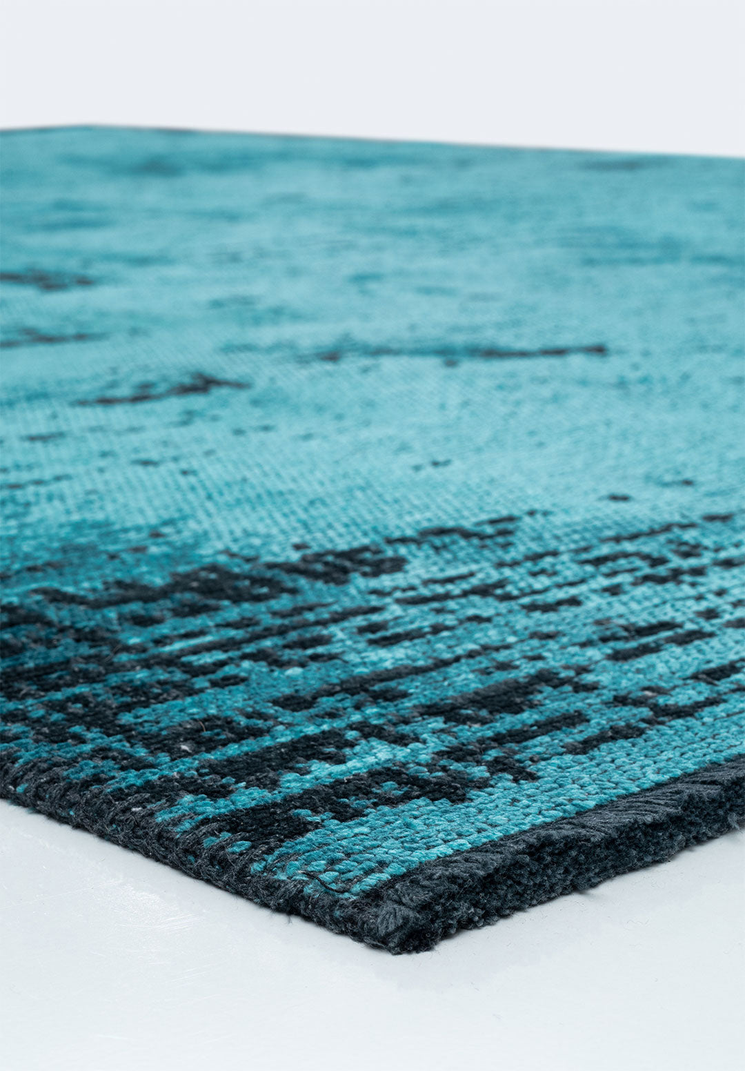 Space Turquoise - Matte Black Rug Rugs - Venetto Design Venettodesign.com