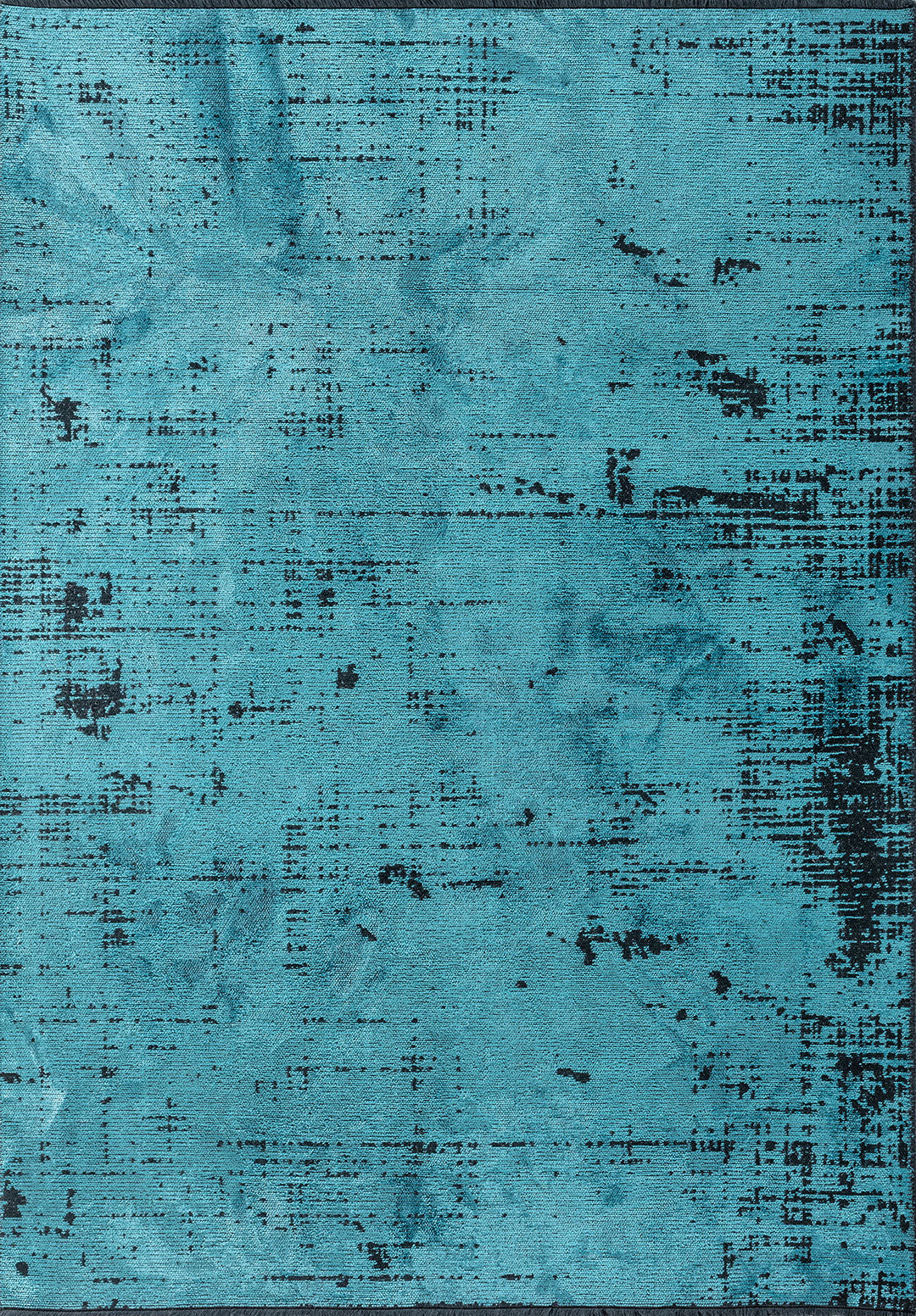 Space Turquoise - Matte Black Rug Rugs - Venetto Design Venettodesign.com