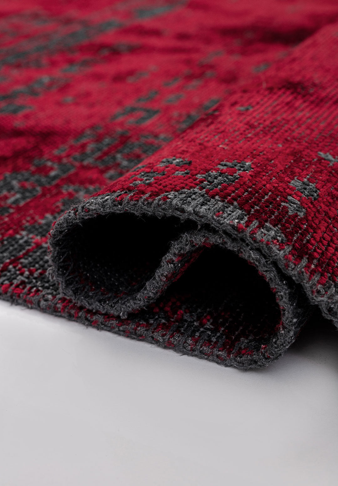 Space Red - Matte Black Rug Rugs - Venetto Design Venettodesign.com