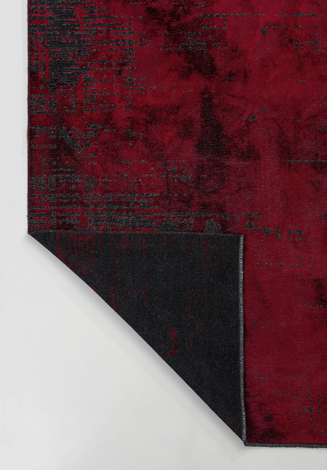 Space Red - Matte Black Rug Rugs - Venetto Design Venettodesign.com