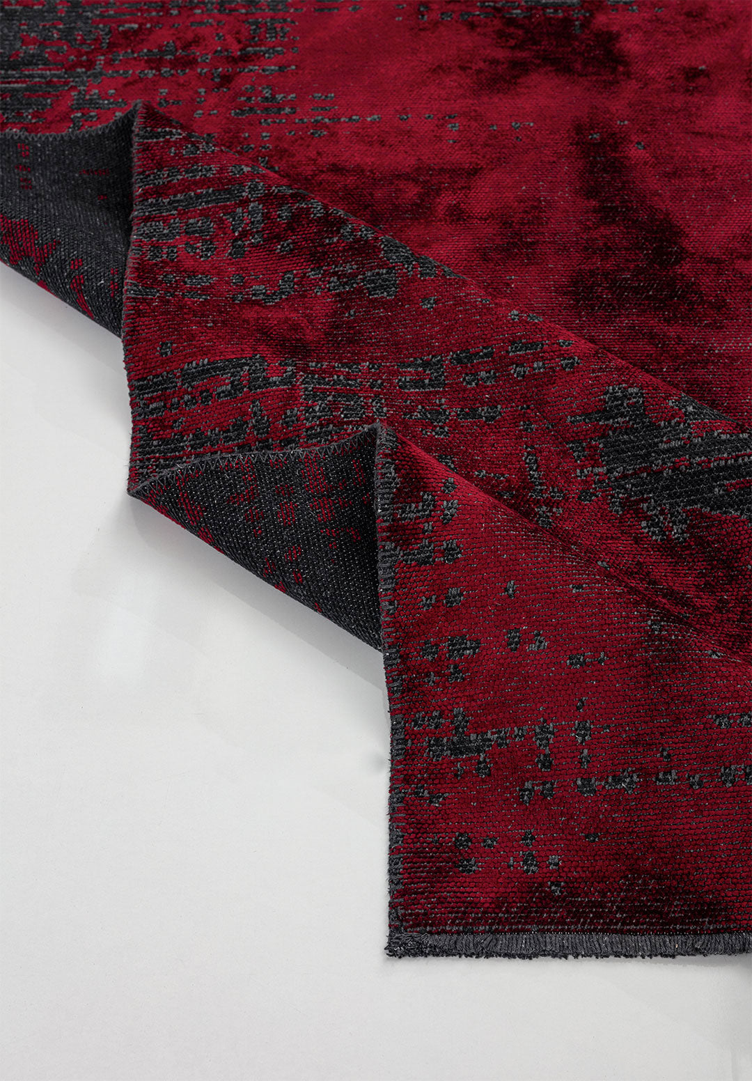 Space Red - Matte Black Rug Rugs - Venetto Design Venettodesign.com