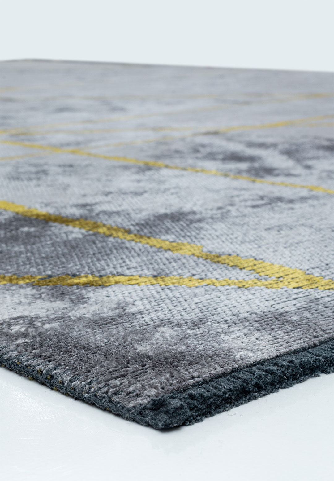 Grid Light Grey - Yellow Rug Rugs - Venetto Design Venettodesign.com