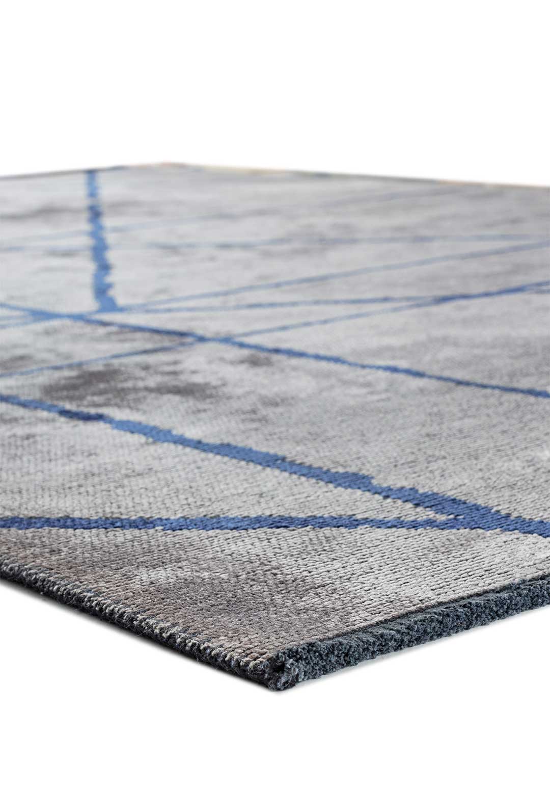 Grid Light Grey - Navy Blue Rug Rugs - Venetto Design Venettodesign.com
