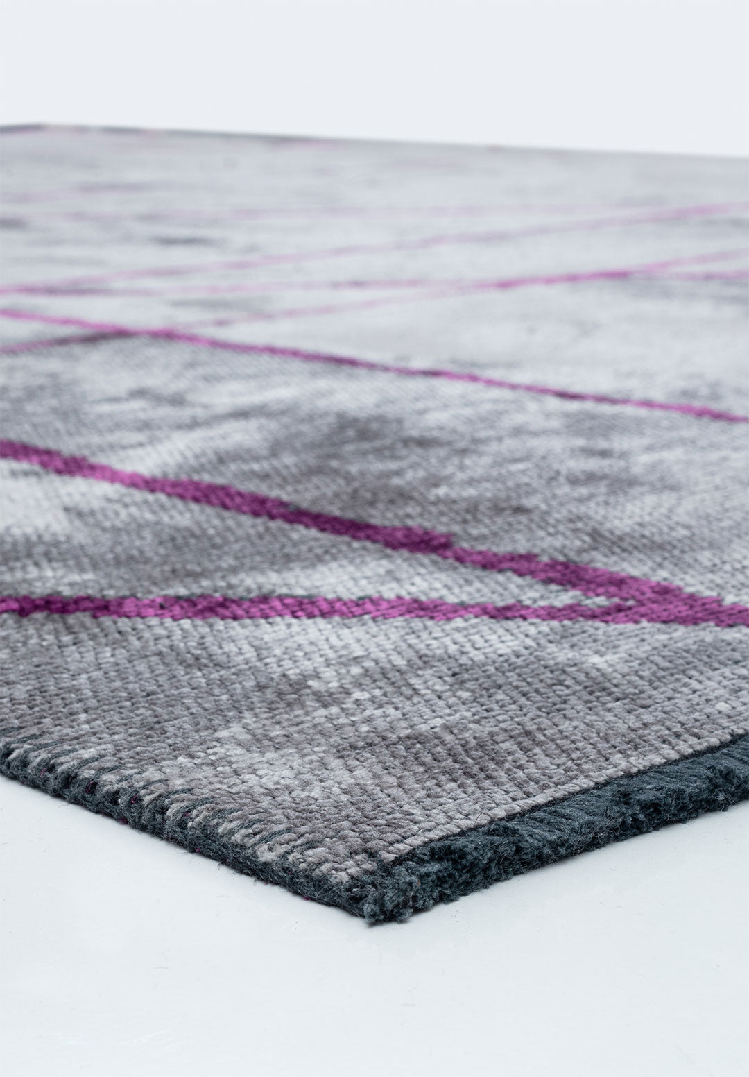 Grid Light Grey - Purple Rug Rugs - Venetto Design Venettodesign.com