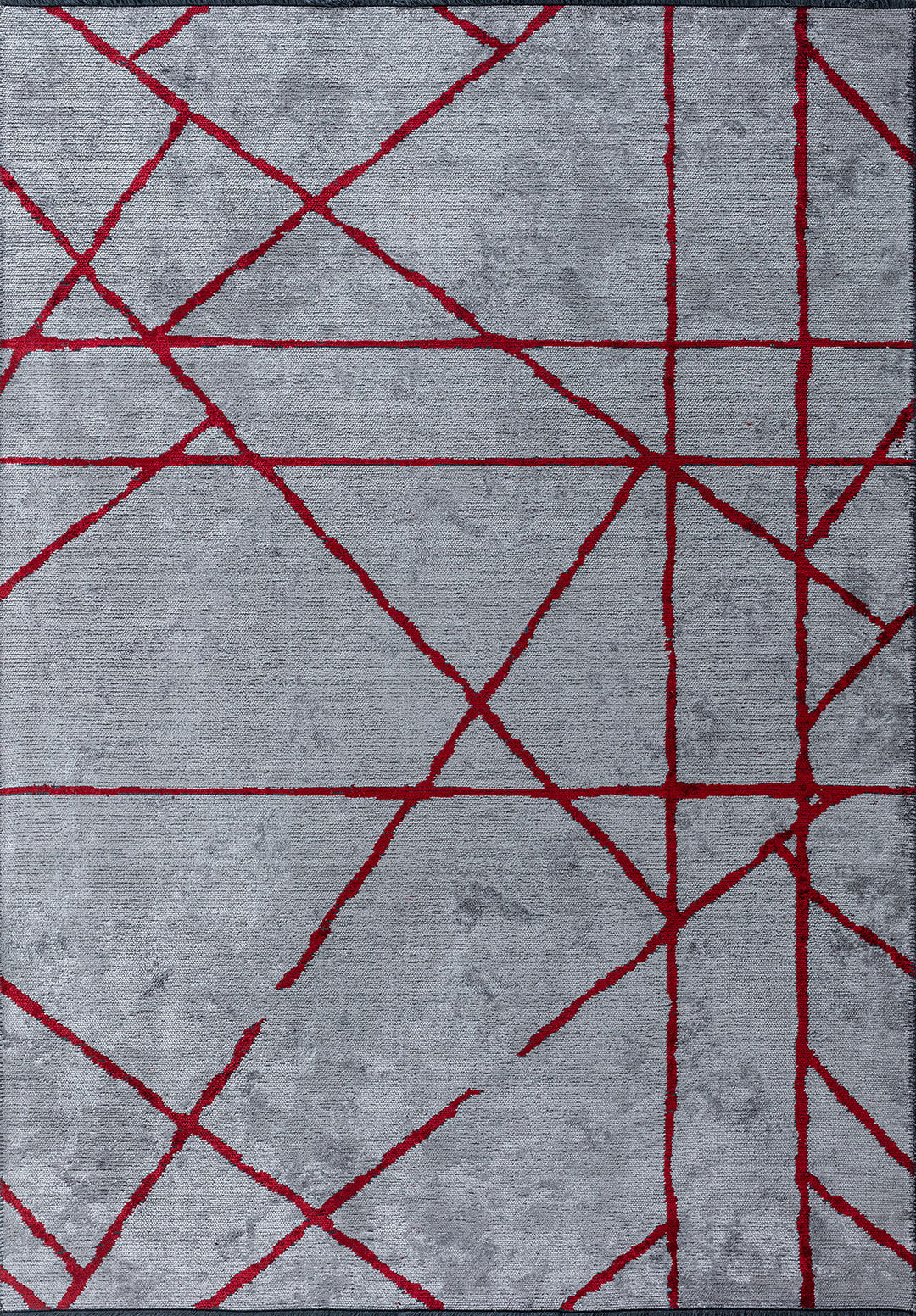Grid Light Grey - Red Rug Rugs - Venetto Design Venettodesign.com