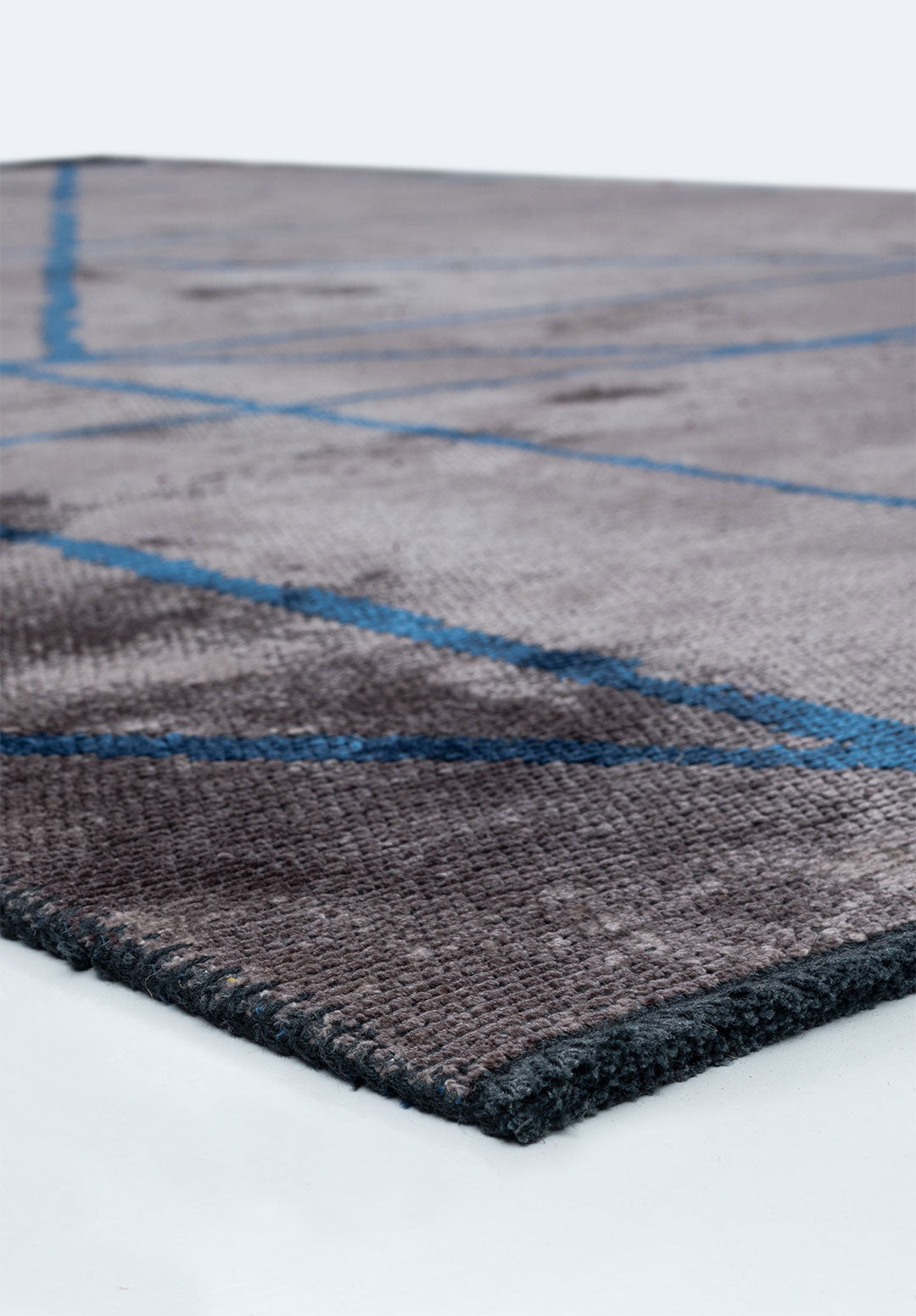 Grid Dark Grey - Navy Blue Rug Rugs - Venetto Design Venettodesign.com