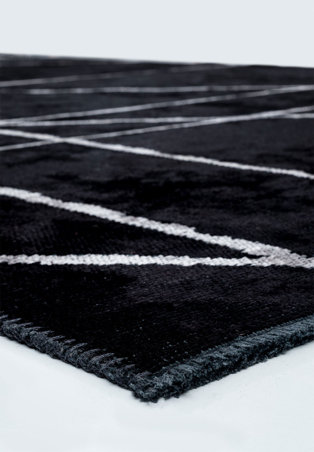 Grid Black - Light Grey Rug Rugs - Venetto Design Venettodesign.com