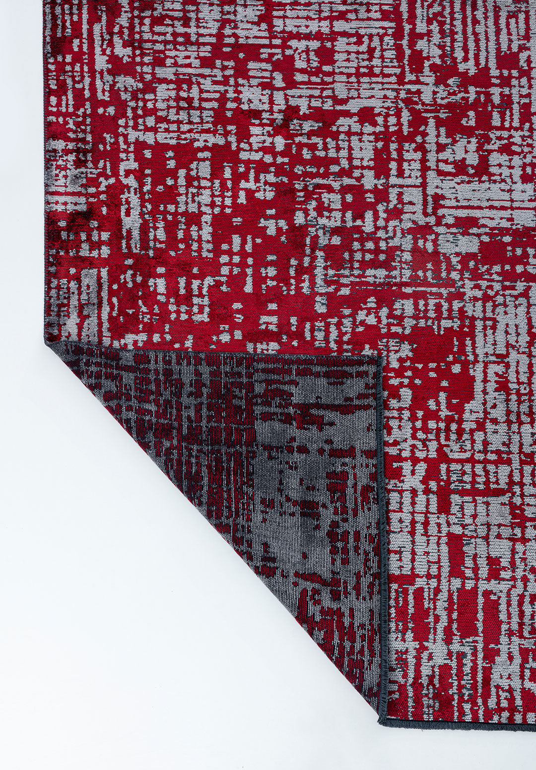 Pixel Red - Light Grey Rug Rugs - Venetto Design Venettodesign.com