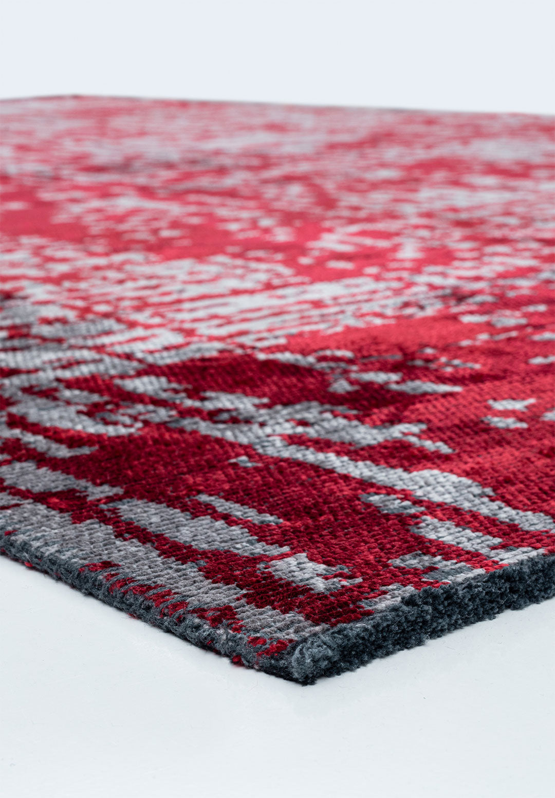 Pixel Red - Light Grey Rug Rugs - Venetto Design Venettodesign.com
