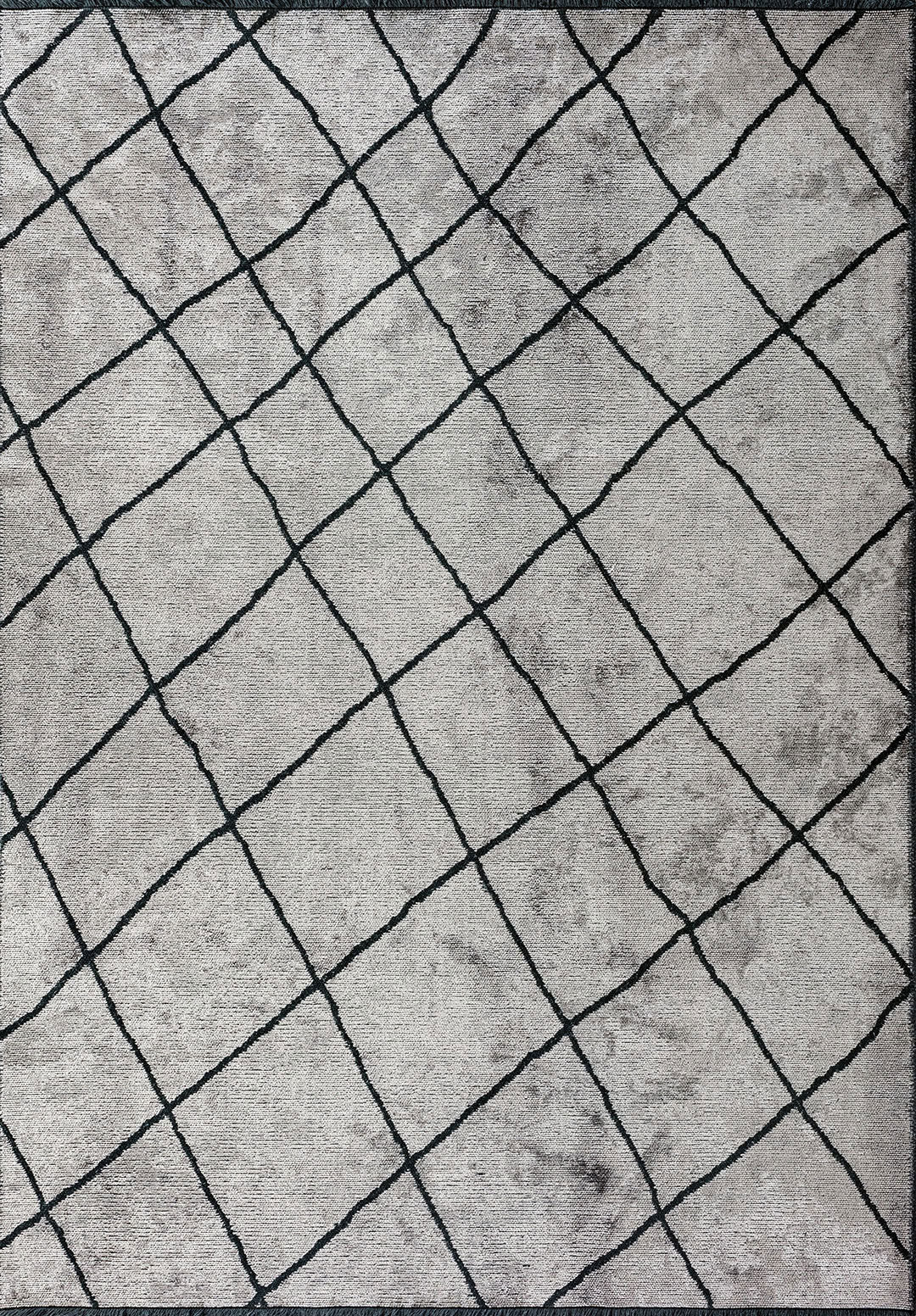 Moroccan Matte Black - Light Grey Rug Rugs - Venetto Design Venettodesign.com