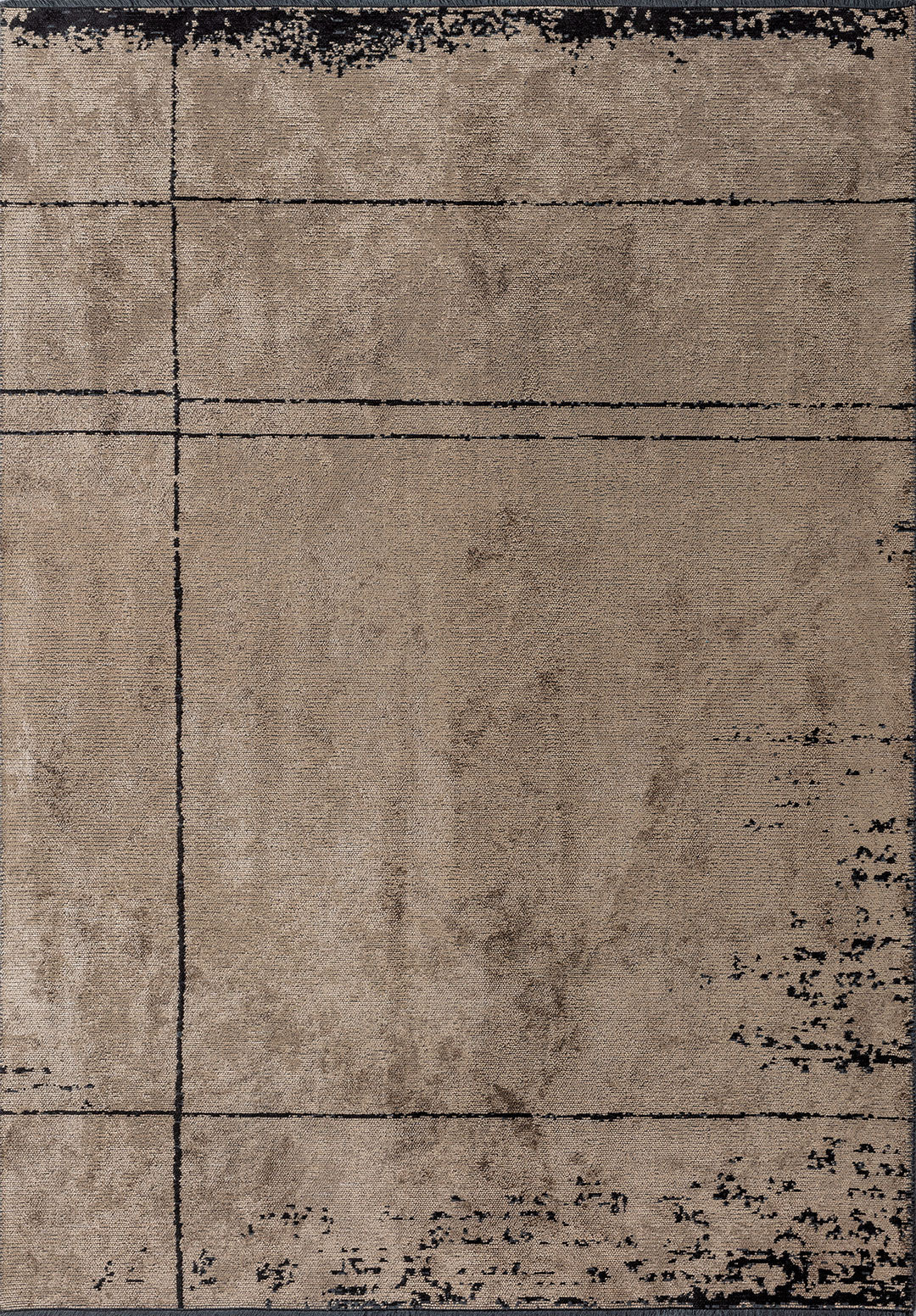 Barber Black - Dark Beige Rug Rugs - Venetto Design Venettodesign.com