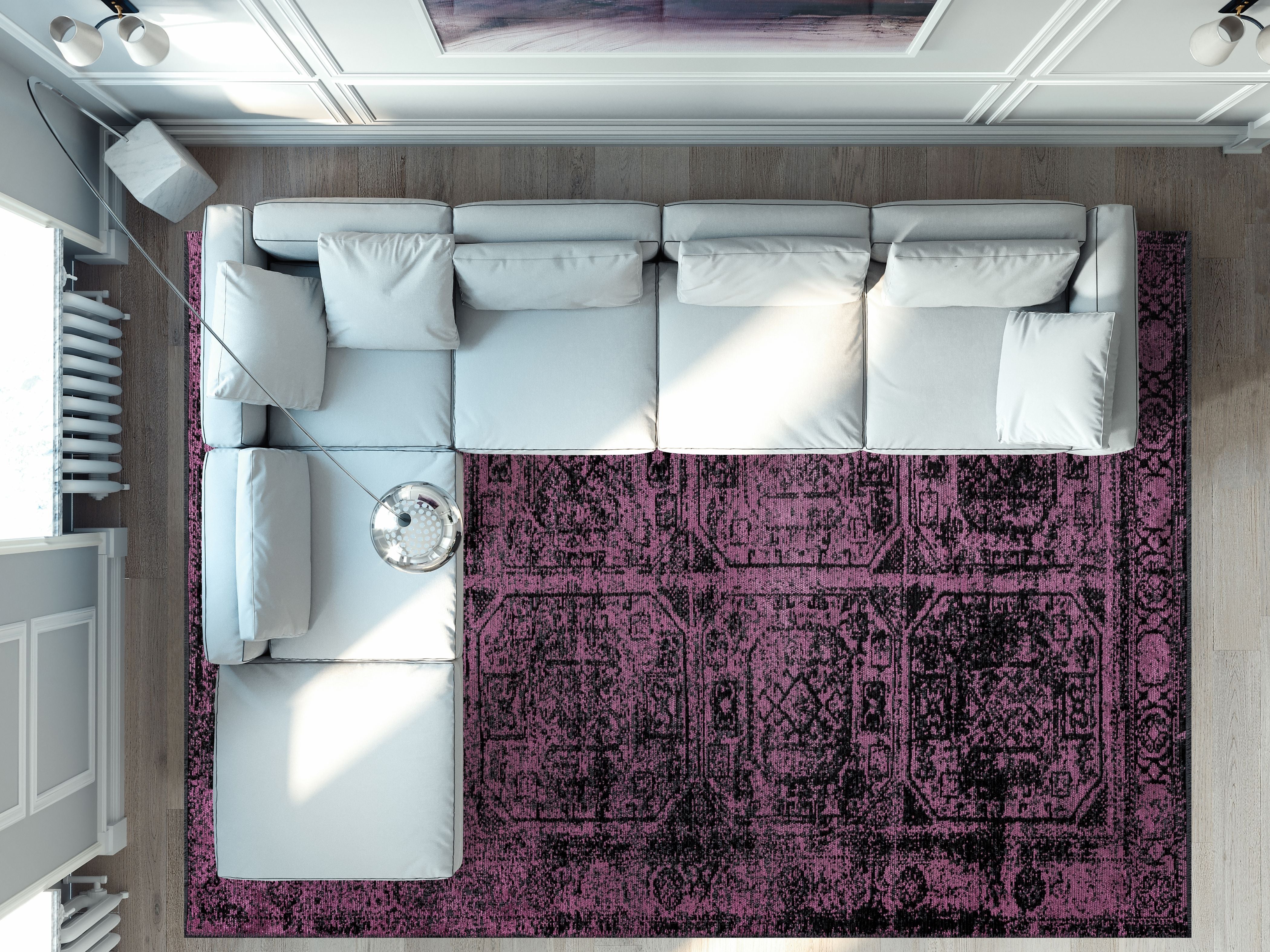 Tile Black - Pink Rug Rugs - Venetto Design Venettodesign.com