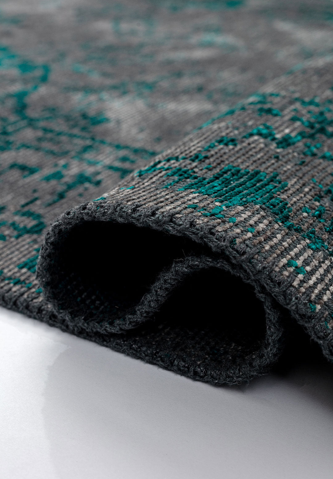 Ivy Grey - Dark Turquoise Rug Rugs - Venetto Design Venettodesign.com