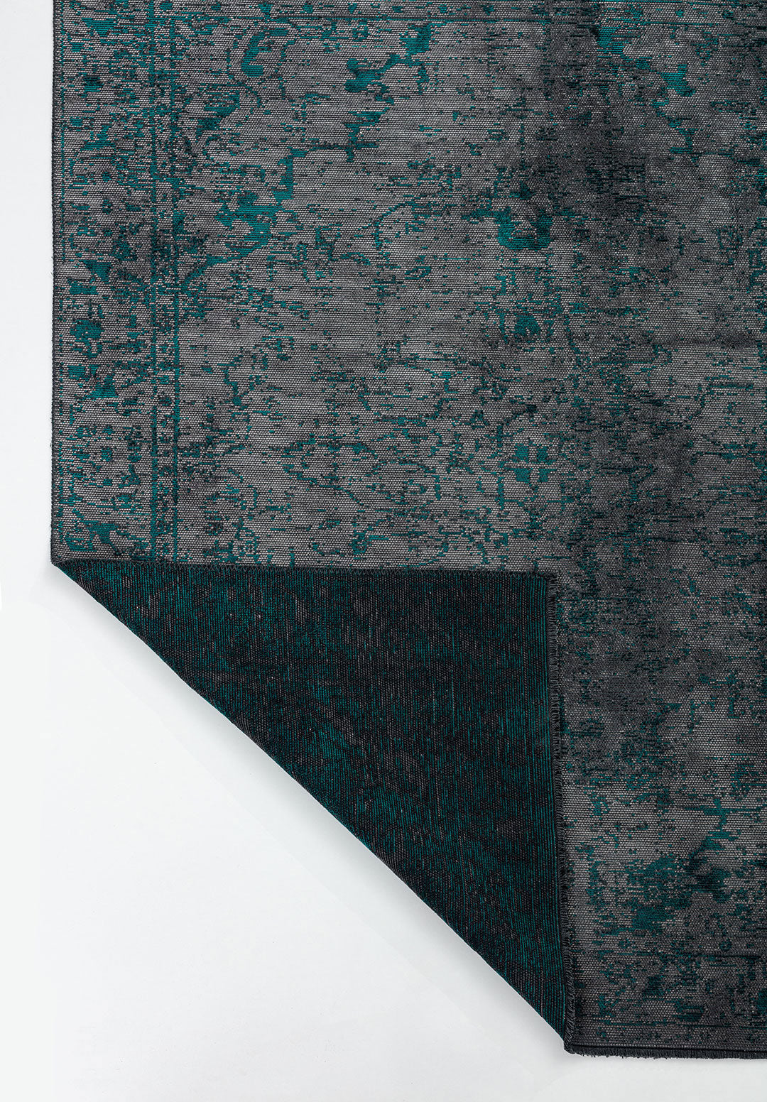 Ivy Grey - Dark Turquoise Rug Rugs - Venetto Design Venettodesign.com