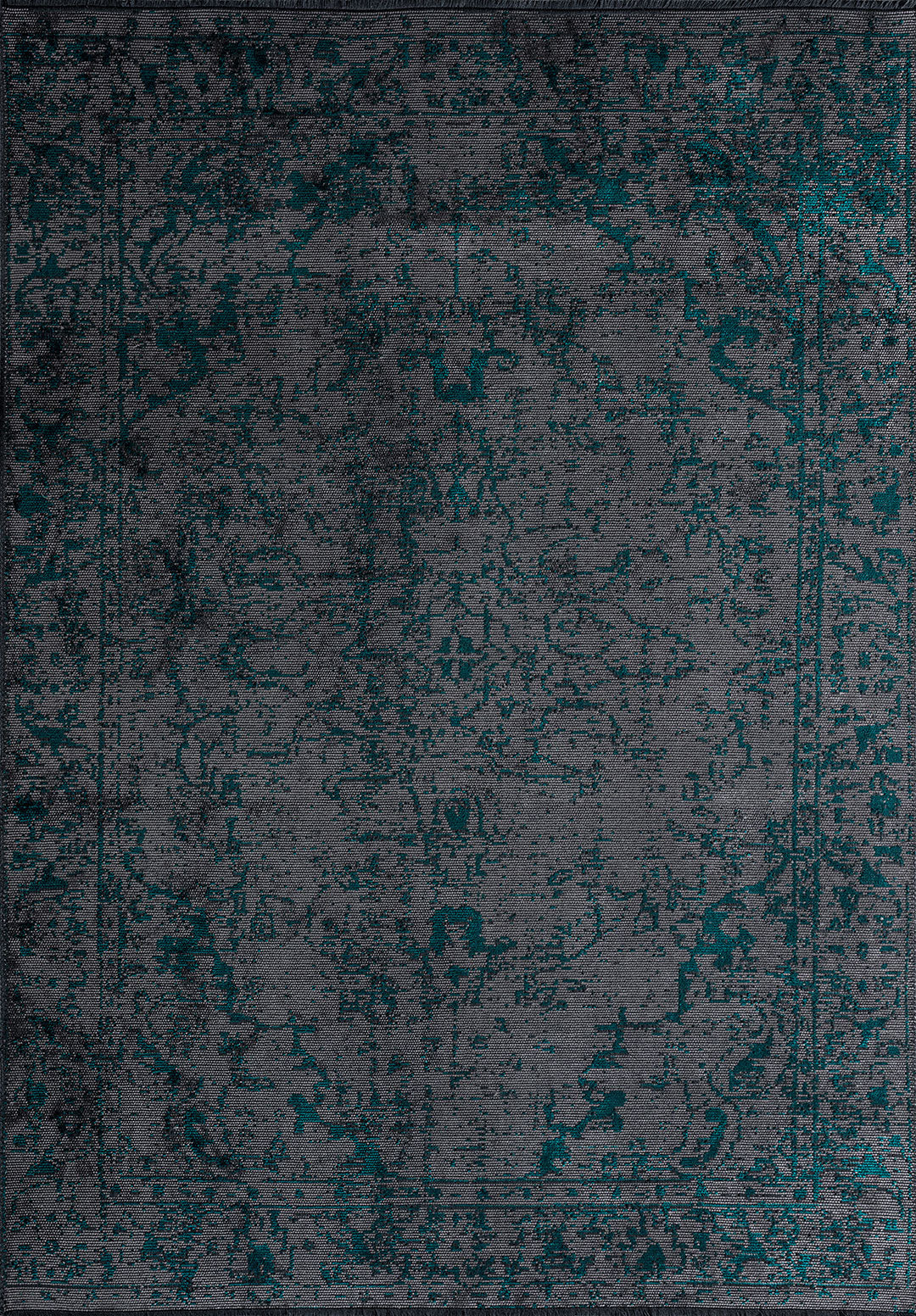 Ivy Grey - Dark Turquoise Rug Rugs - Venetto Design Venettodesign.com