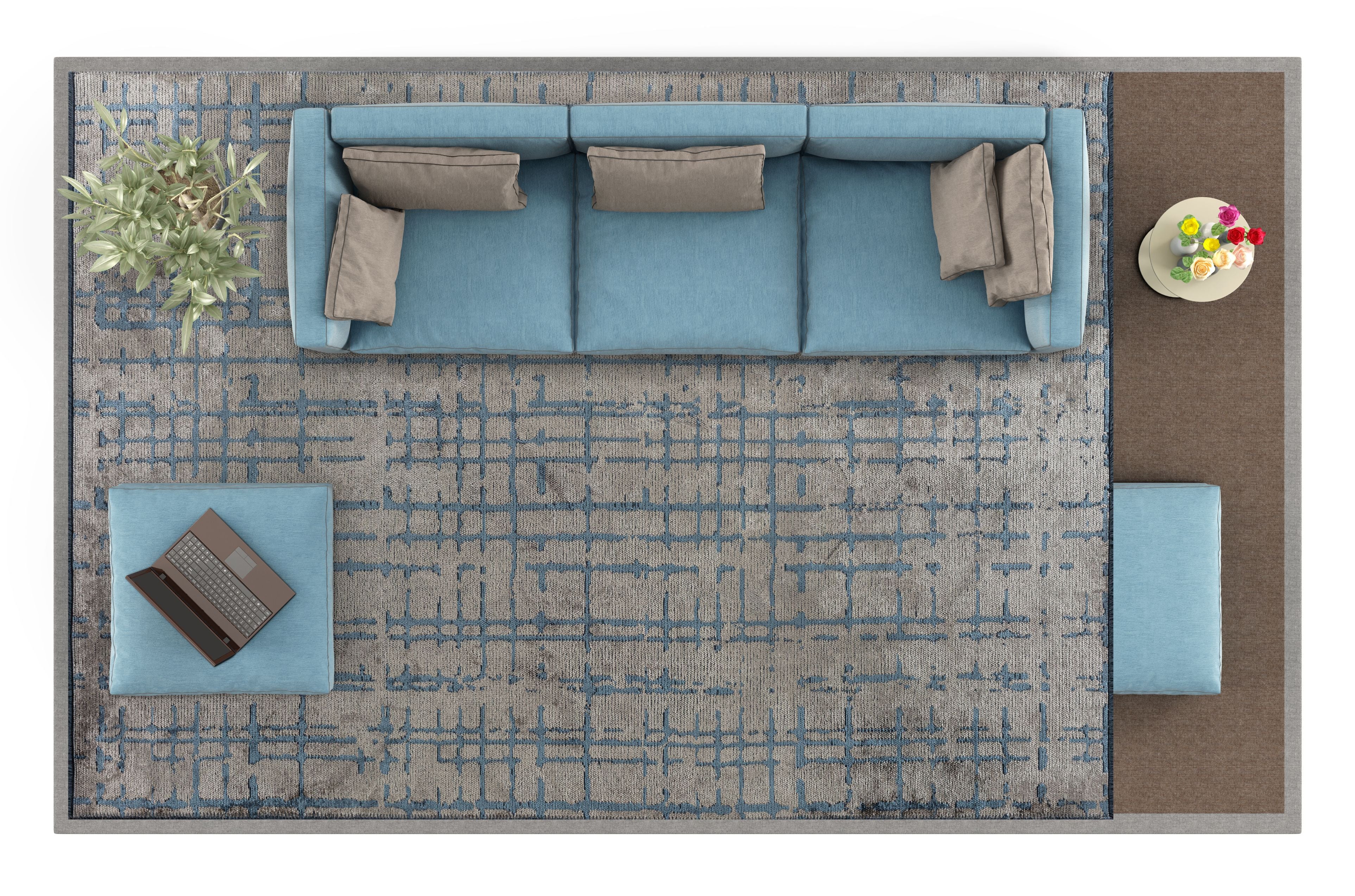 Axis Blue - Beige Rug Rugs - Venetto Design Venettodesign.com