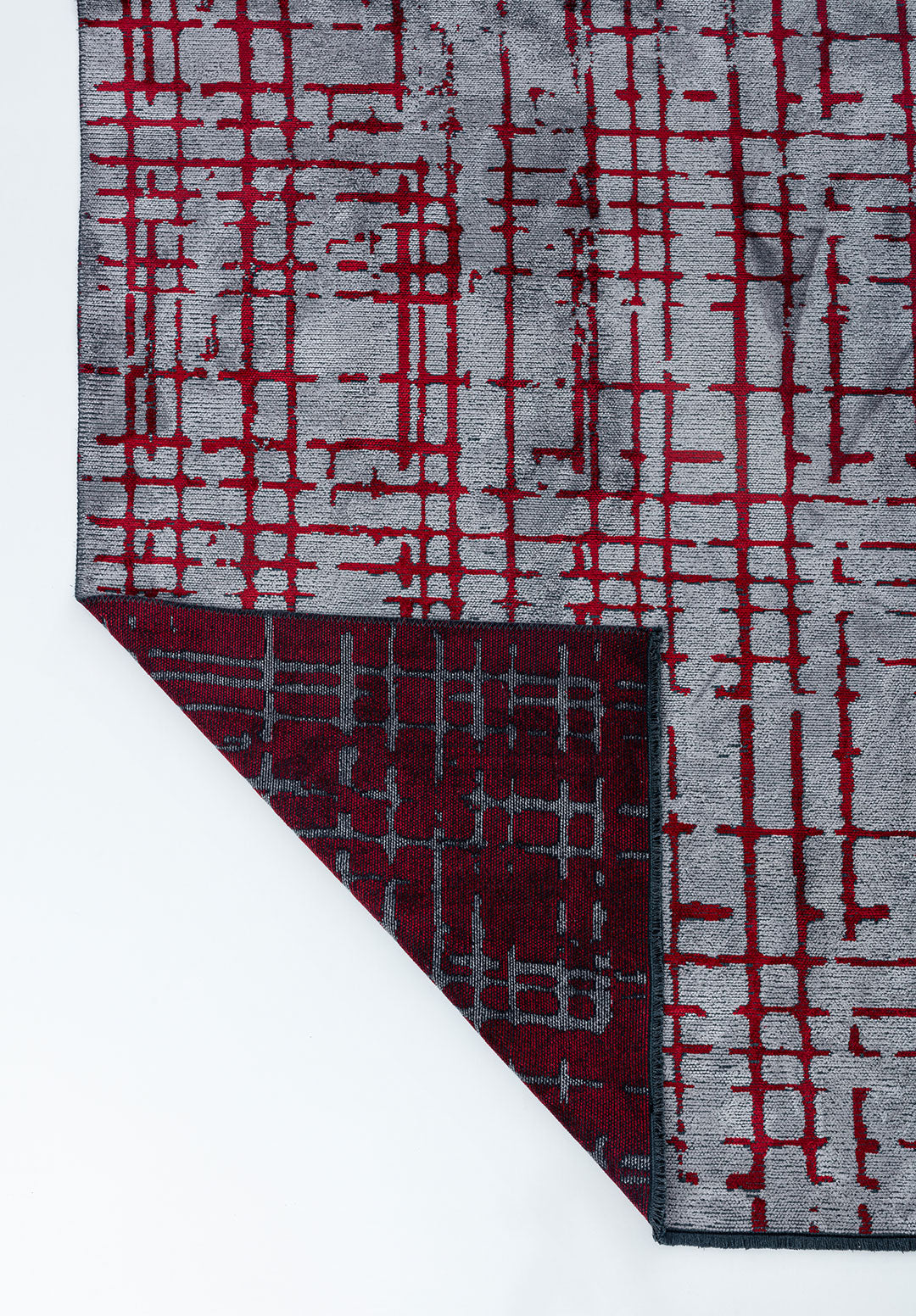 Axis Red - Light Gray Rug Rugs - Venetto Design Venettodesign.com