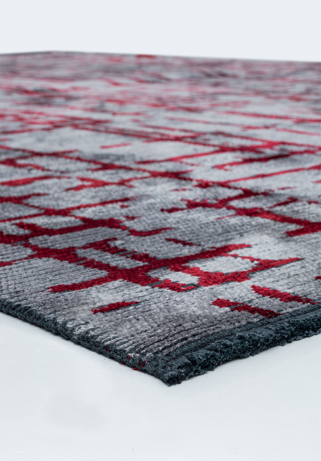 Axis Red - Light Gray Rug Rugs - Venetto Design Venettodesign.com