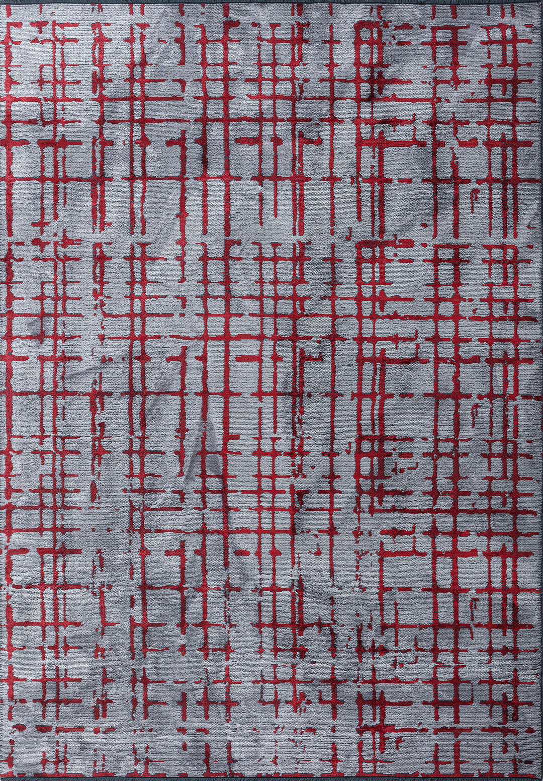Axis Red - Light Gray Rug Rugs - Venetto Design Venettodesign.com