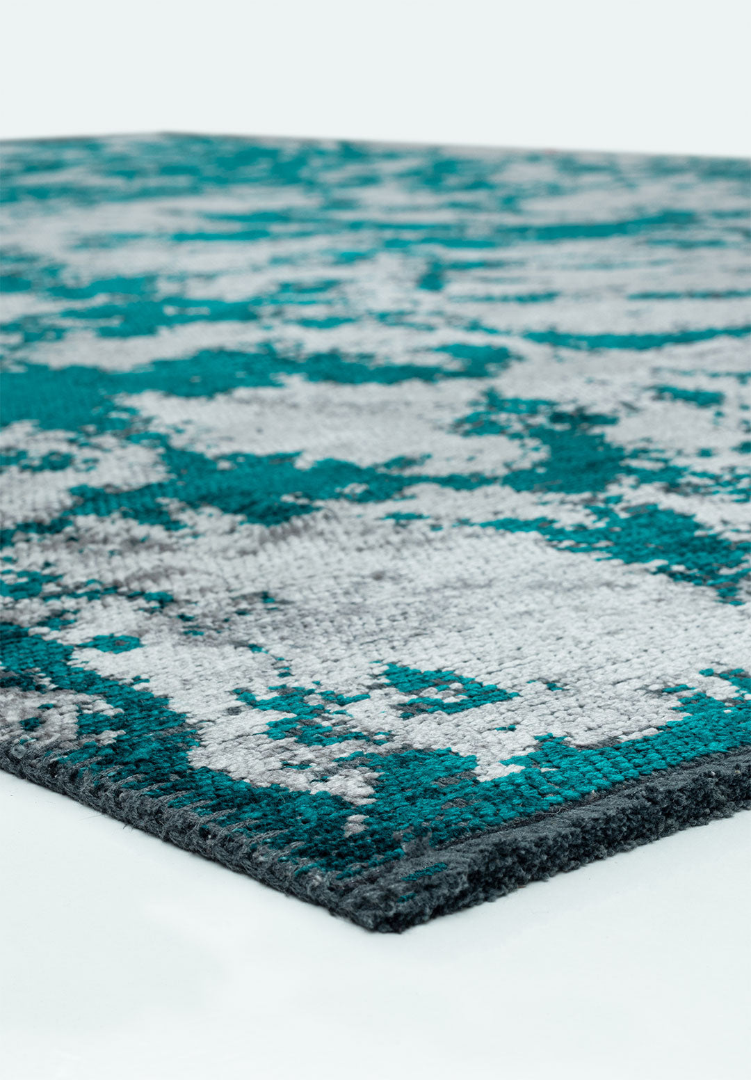 Marble Dark Turquoise - Light Grey Rug Rugs - Venetto Design Venettodesign.com