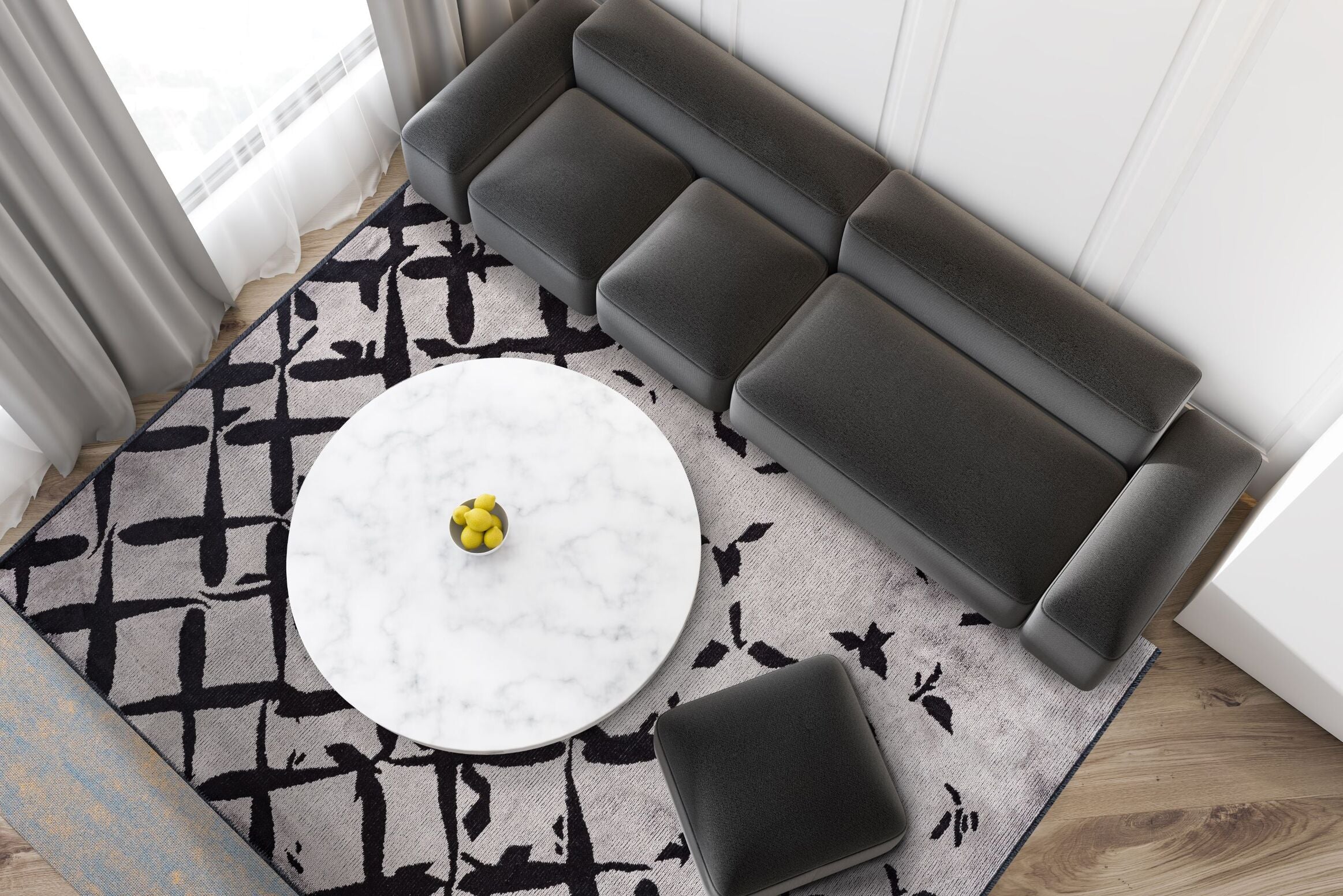 Fade Black - Light Grey Rug Rugs - Venetto Design Venettodesign.com