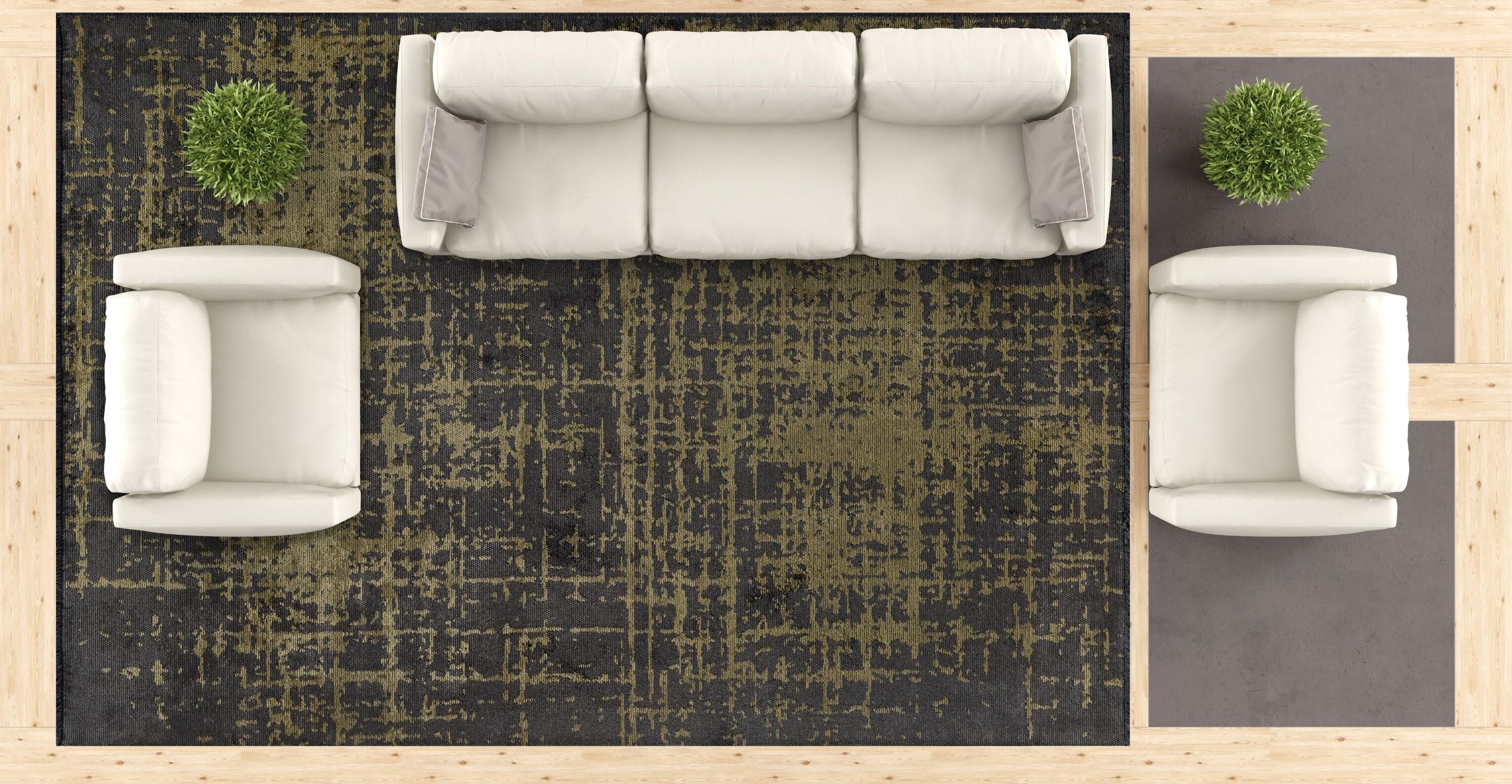 Spark Anthracite - Green Rug Rugs - Venetto Design Venettodesign.com