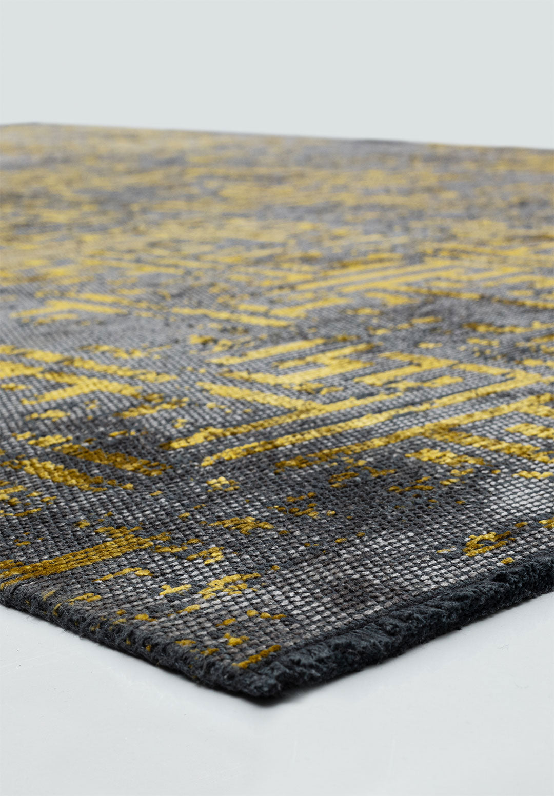 Labyrinth Grey - Yellow Rug Rugs - Venetto Design Venettodesign.com