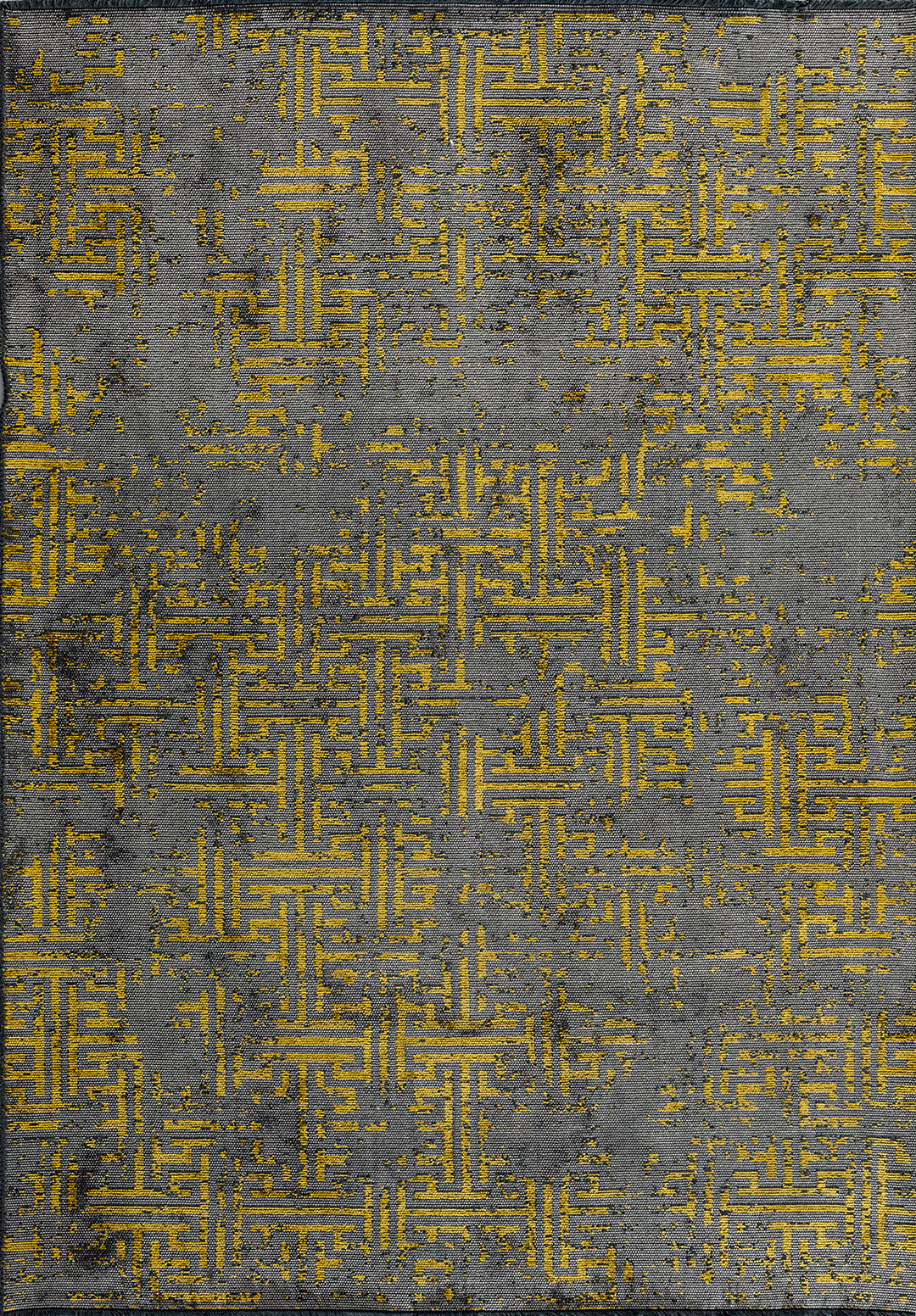 Labyrinth Grey - Yellow Rug Rugs - Venetto Design Venettodesign.com