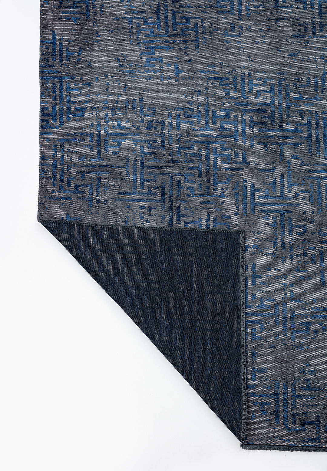 Labyrinth Grey - Navy Blue Rug Rugs - Venetto Design Venettodesign.com